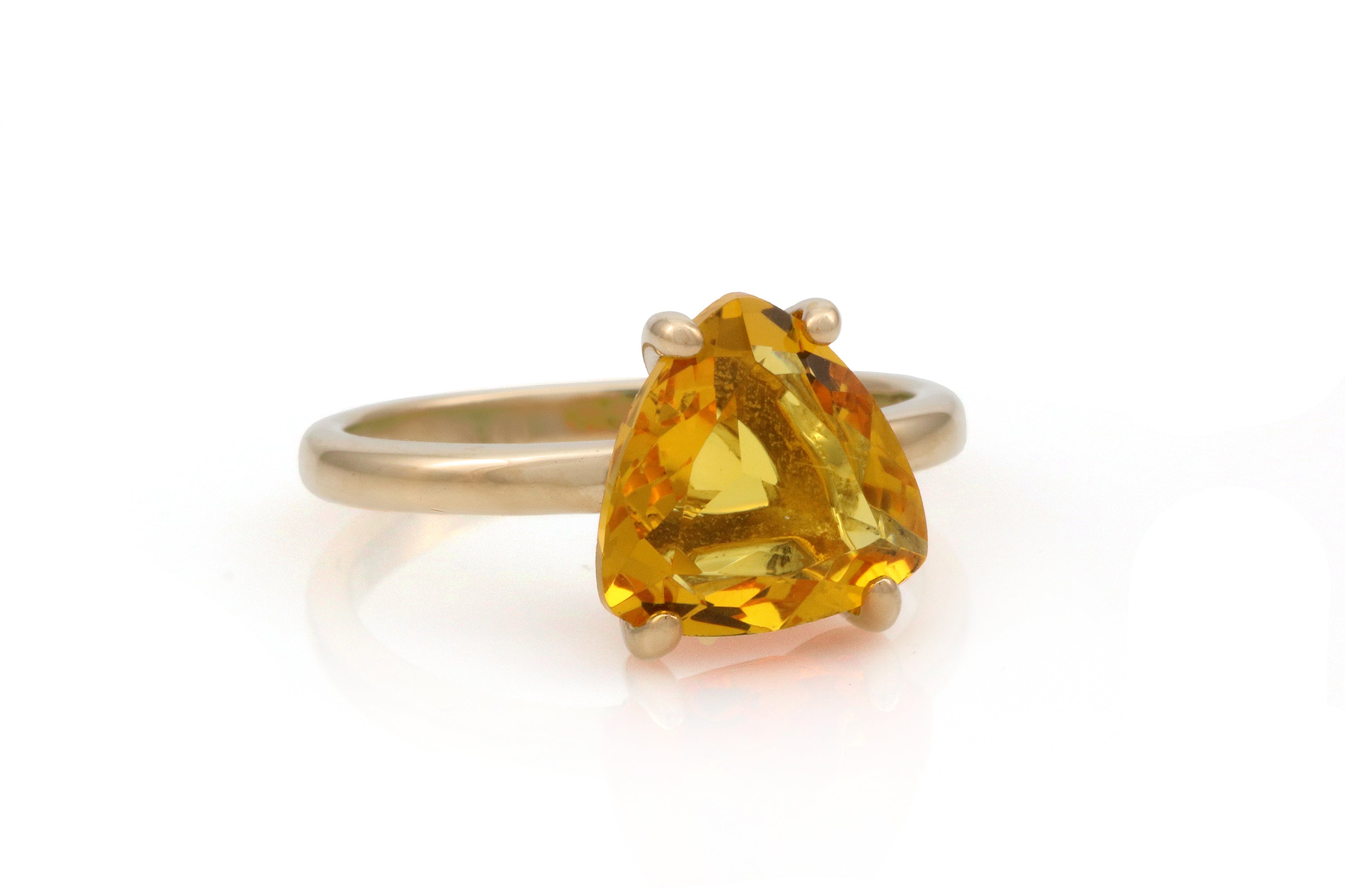 Stylish Rose Gold Trilliant Citrine Ring Rings Anemone Unique