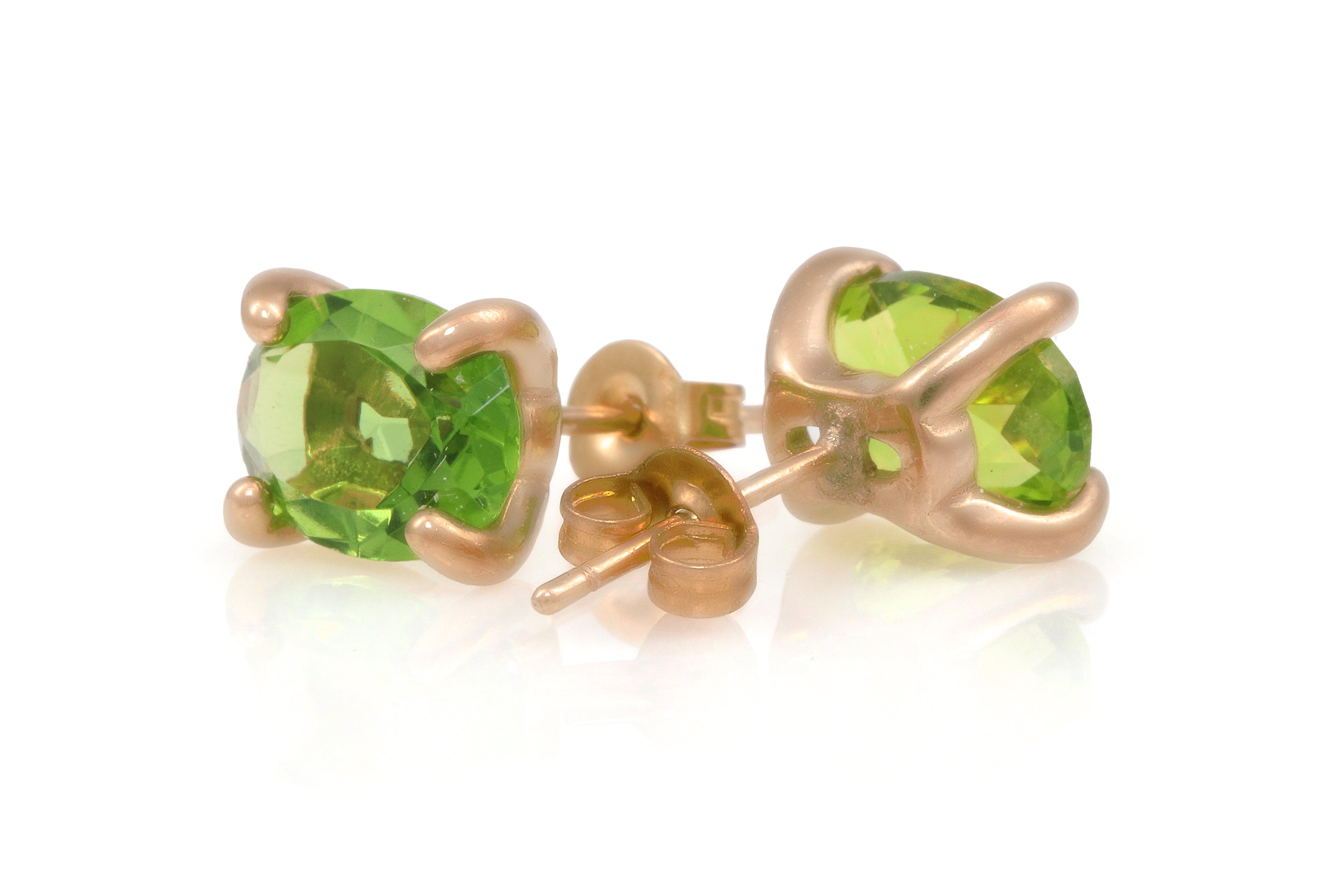 Stud Oval Peridot Earrings in Gold Earrings Anemone Unique