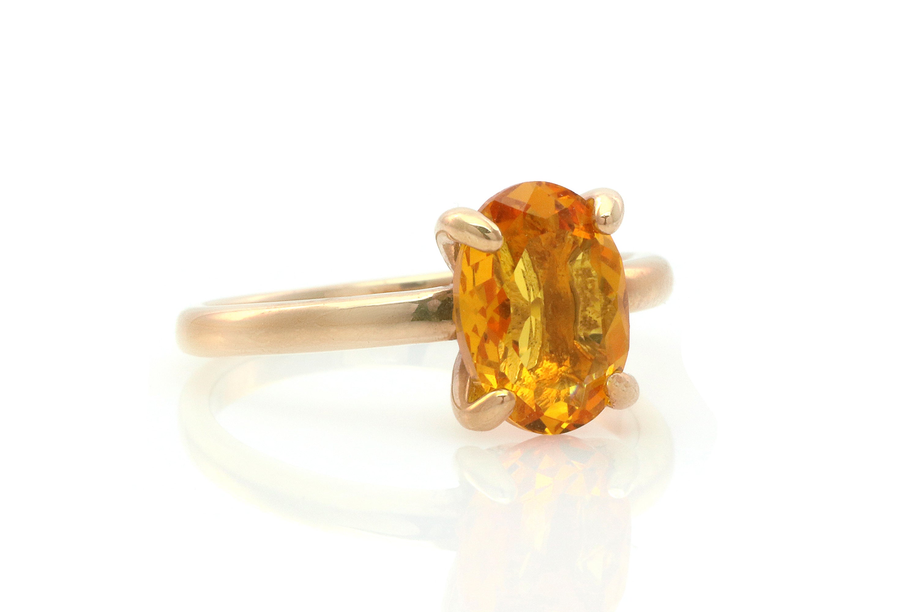 Dainty Yellow Citrine Gold Ring Rings Anemone Unique