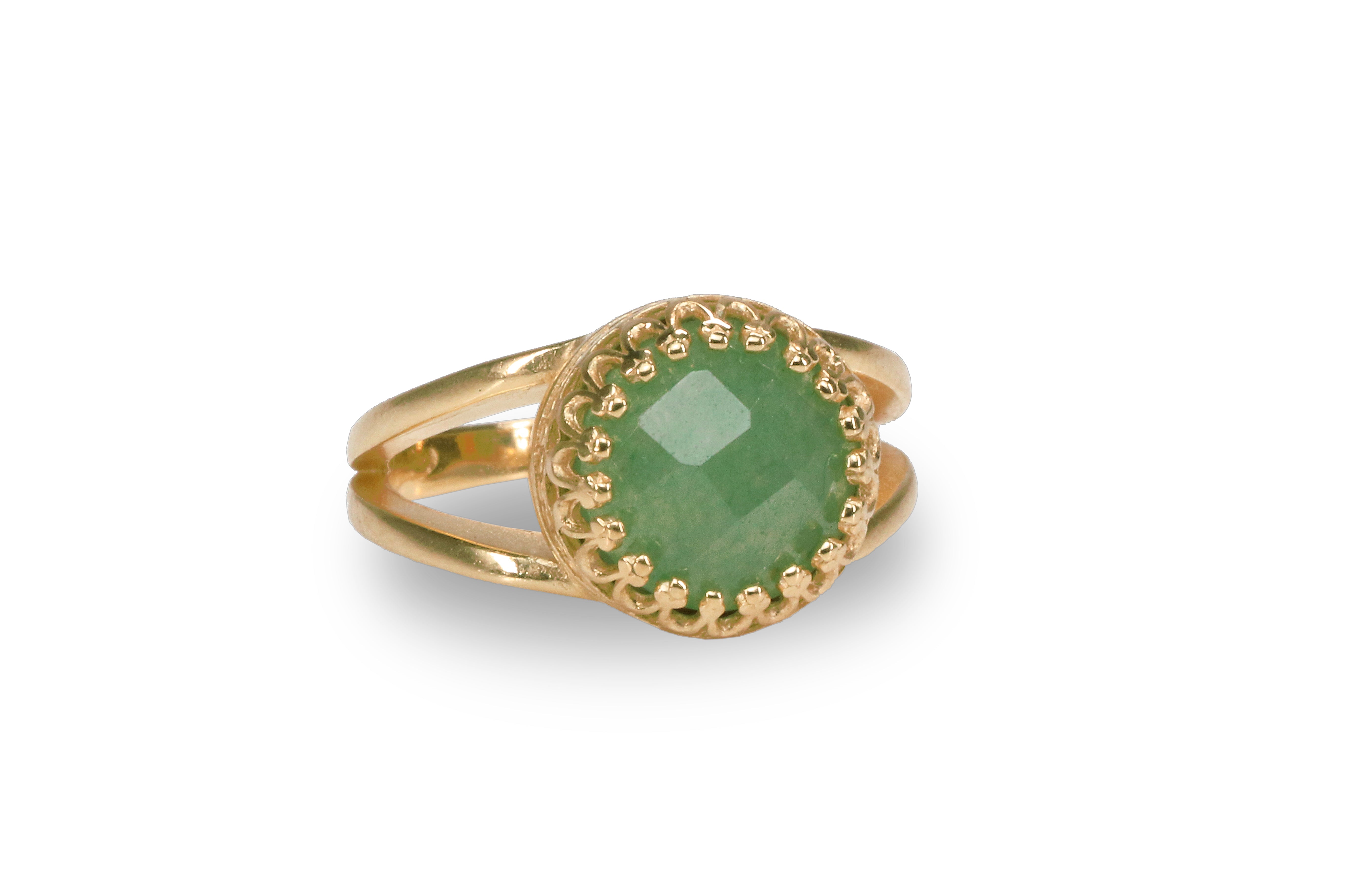 Aventurine Gemstone in 14K Gold Ring Rings Anemone Jewelry