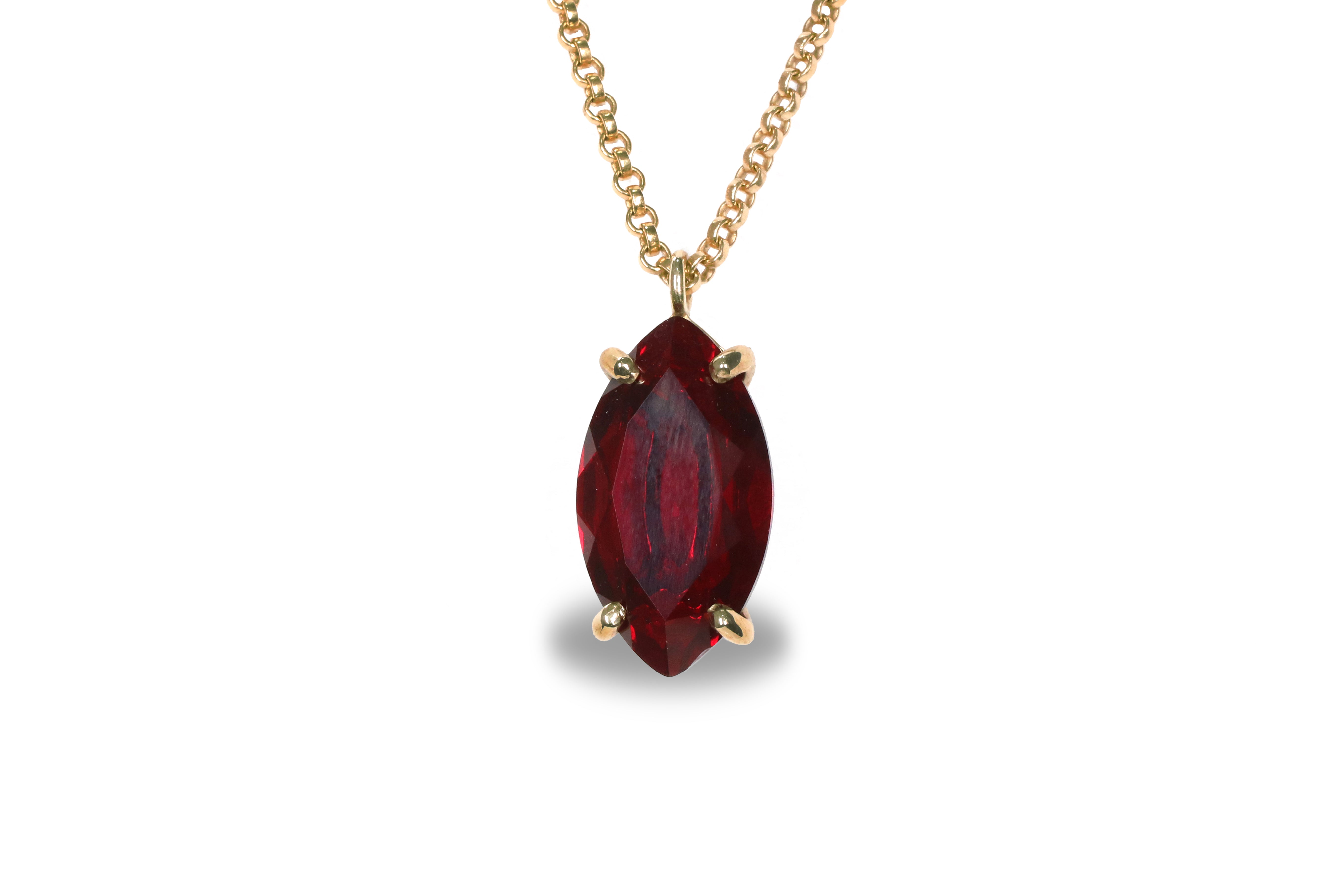 Marquise Garnet Pendant Necklace in 14k Gold Filled Anemone Jewelry