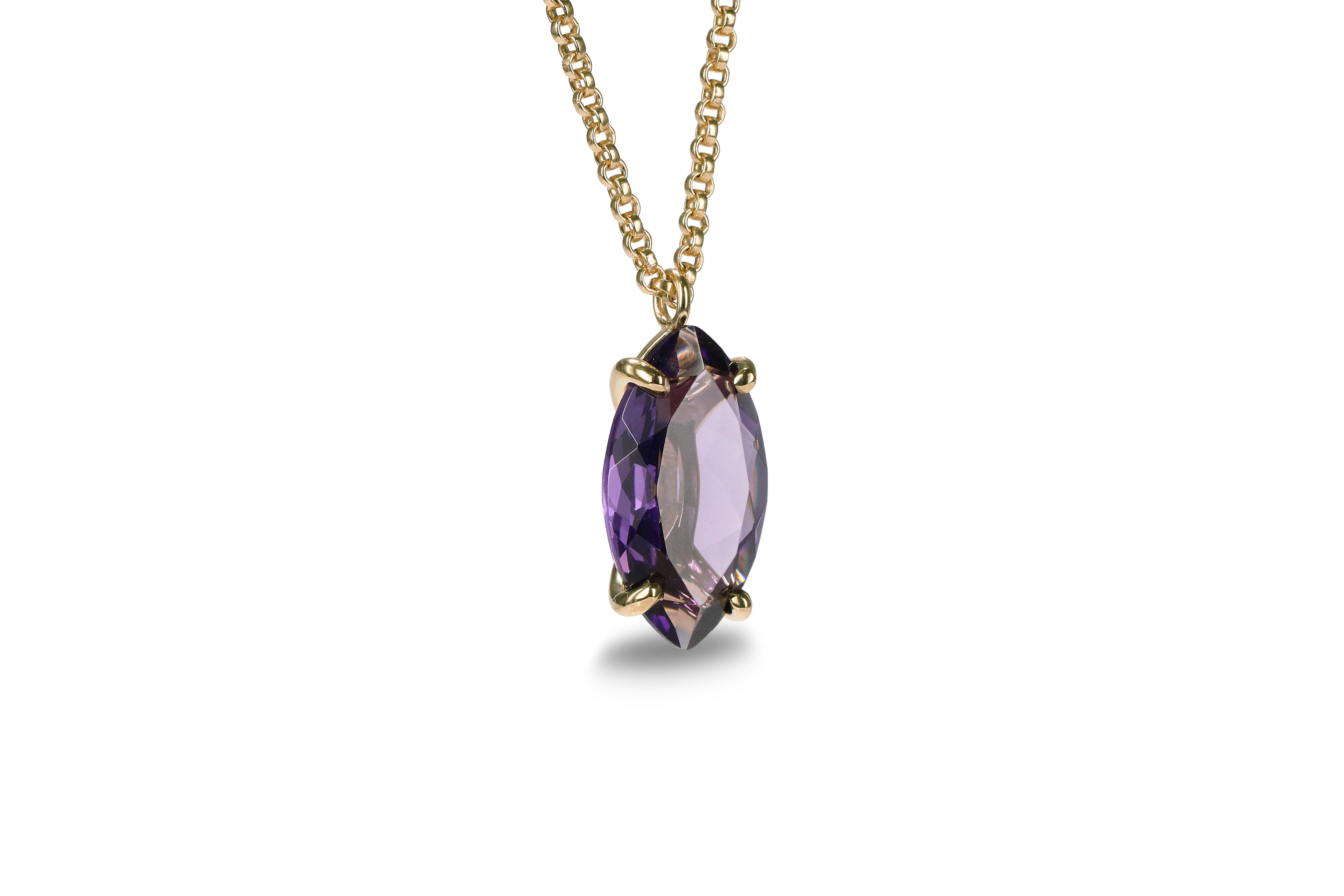 Marquise Amethyst Sterling Silver Necklace for Women necklaces Anemone Jewelry