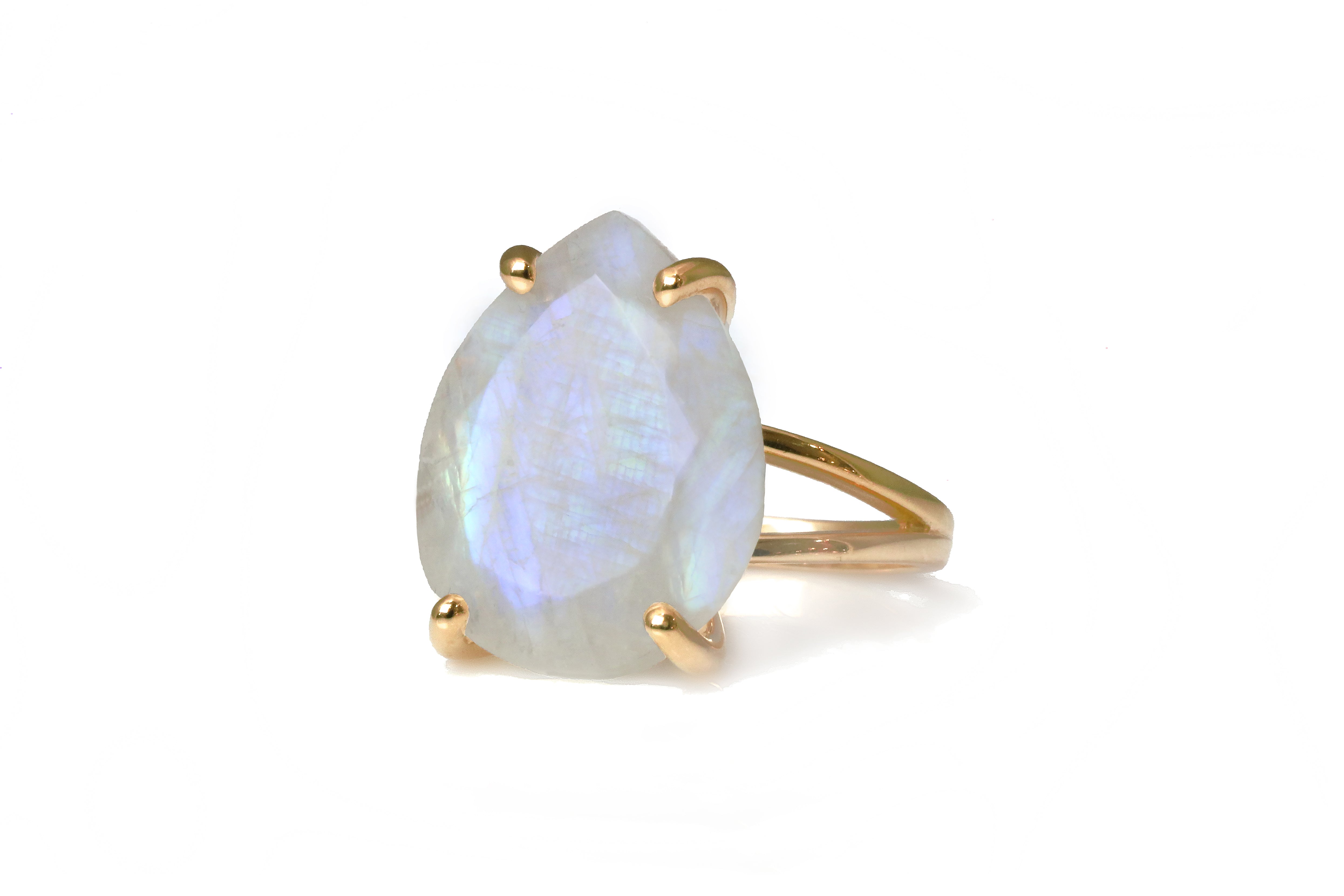 Teardrop 14CT Moonstone Ring Rings Anemone Jewelry