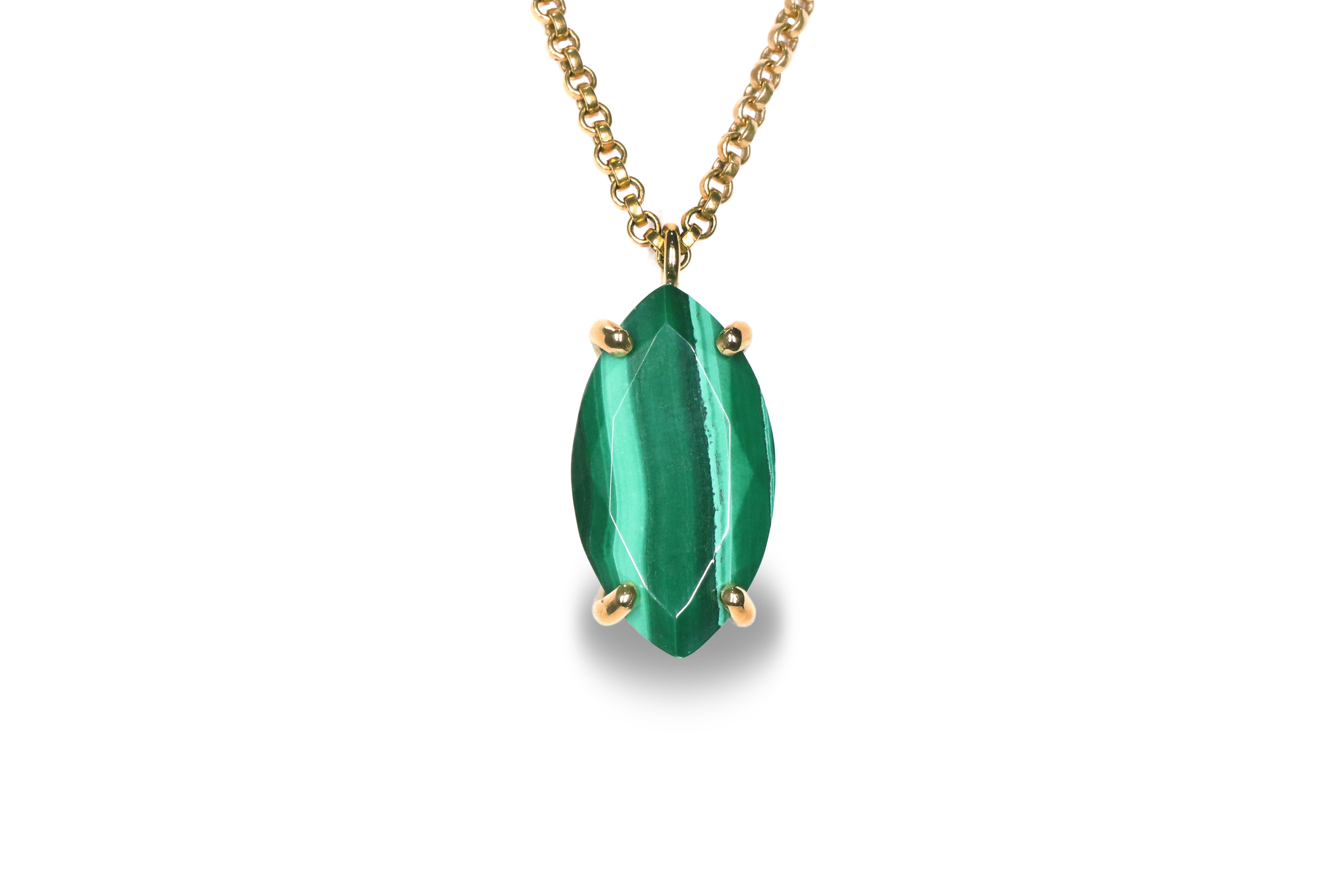 Luxurious Malachite Pendant in Stylish 925 Sterling Silver Necklace necklaces Anemone Jewelry