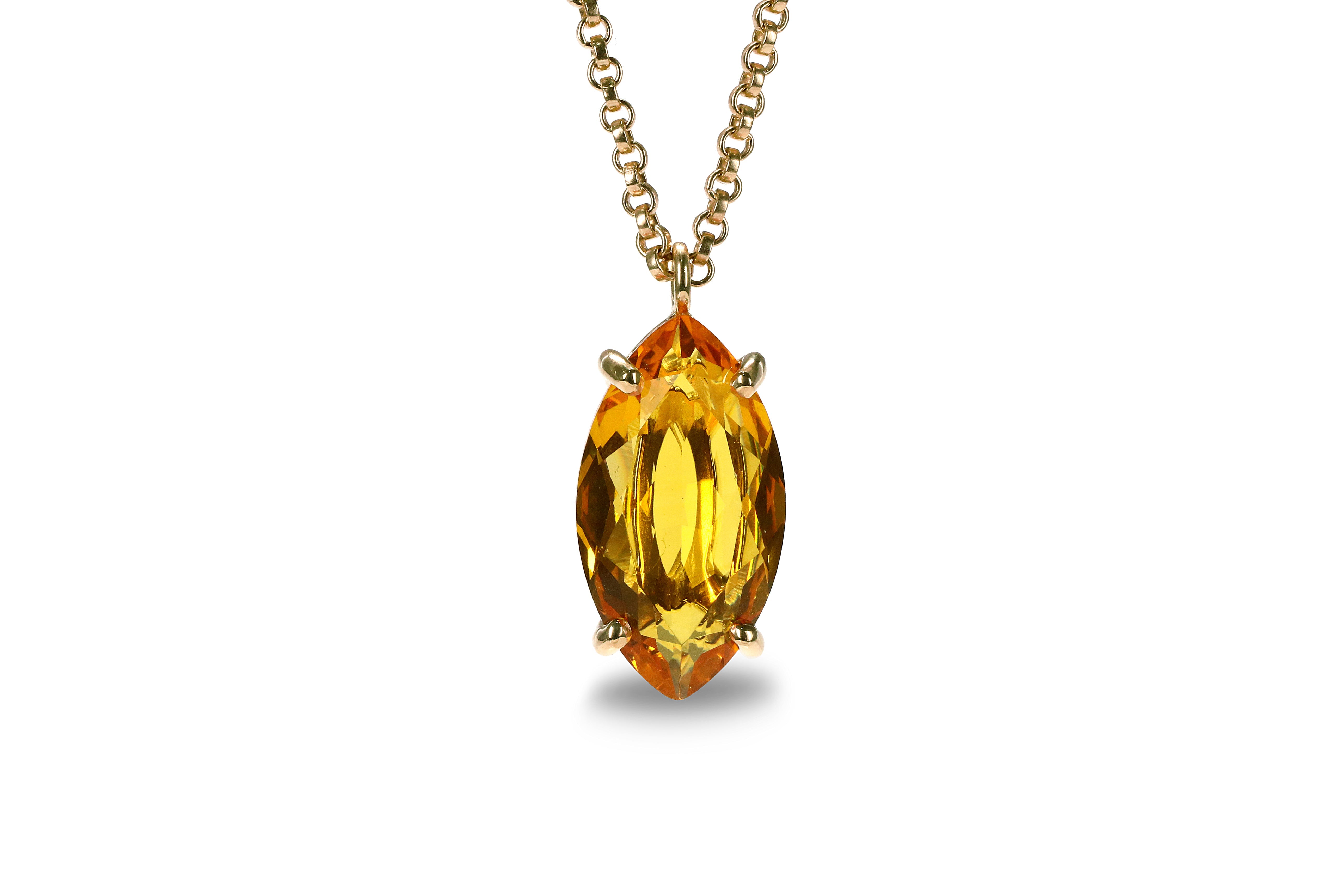 Elegant Handmade Custom Citrine Birthstone Pendant Necklace necklaces Anemone Jewelry