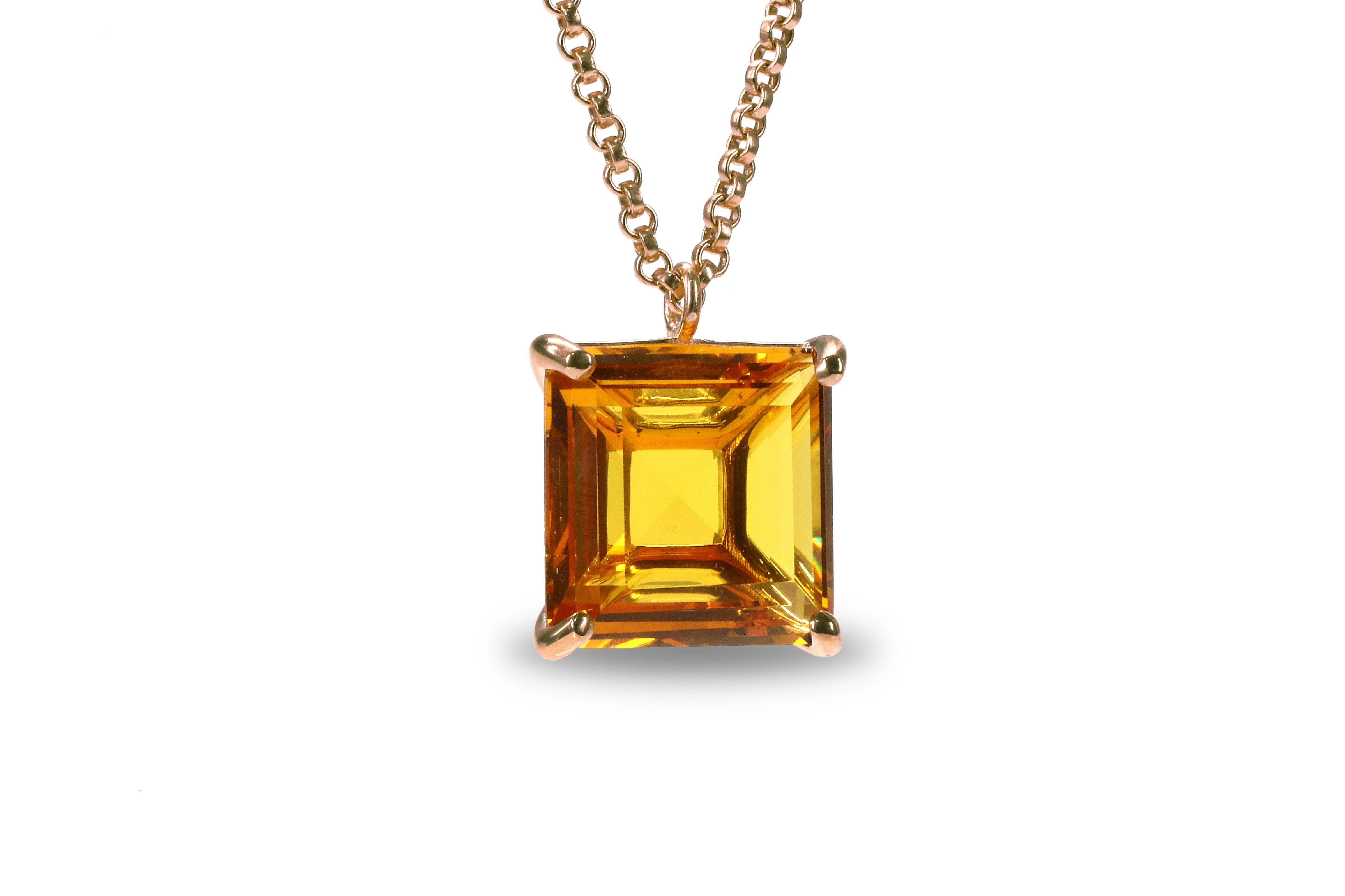 Brilliant November Birthstone Citrine Pendant Necklace necklaces Anemone Jewelry