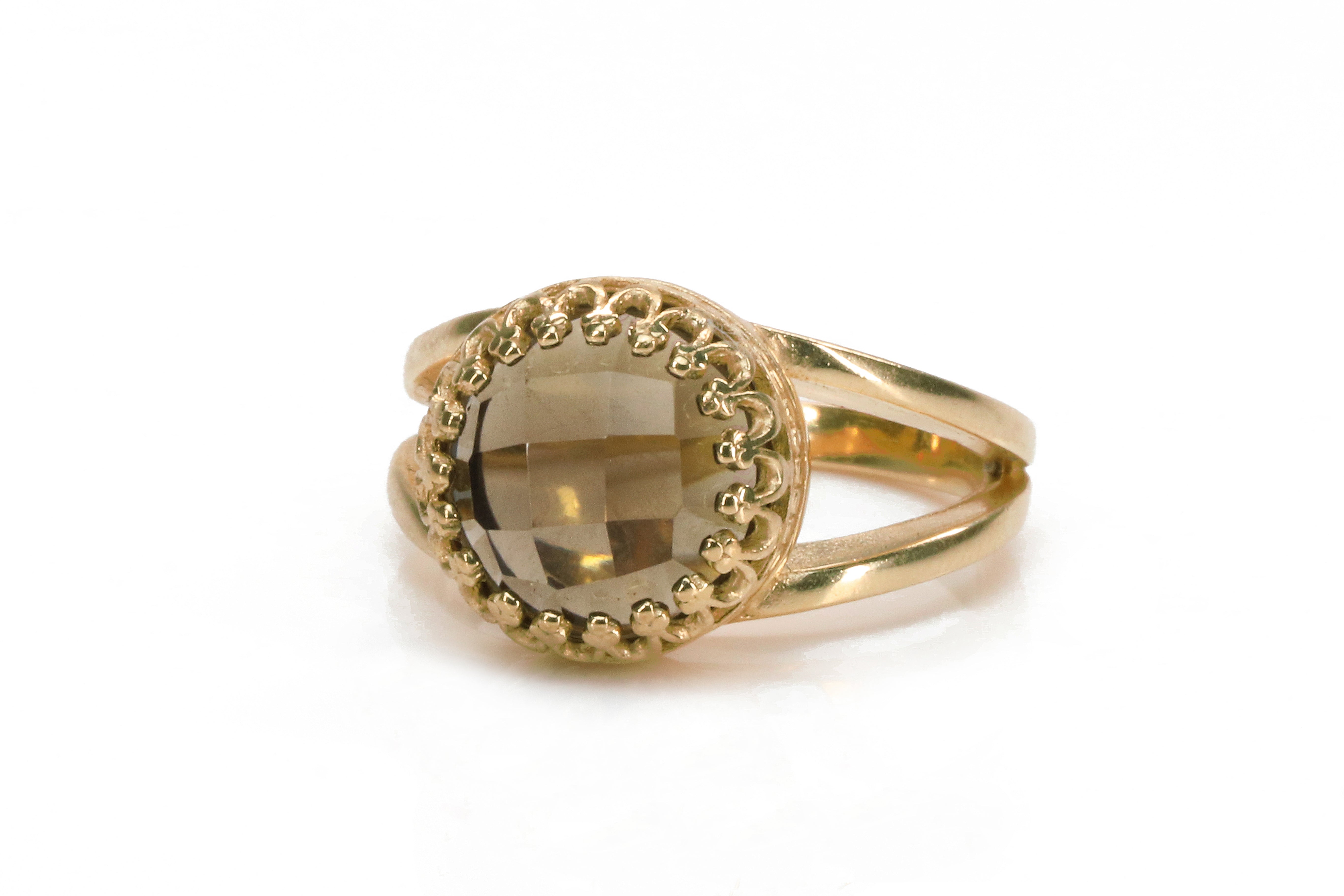 Sterling Silver with Smoky Quartz Gemstone Ring Rings Anemone Jewelry