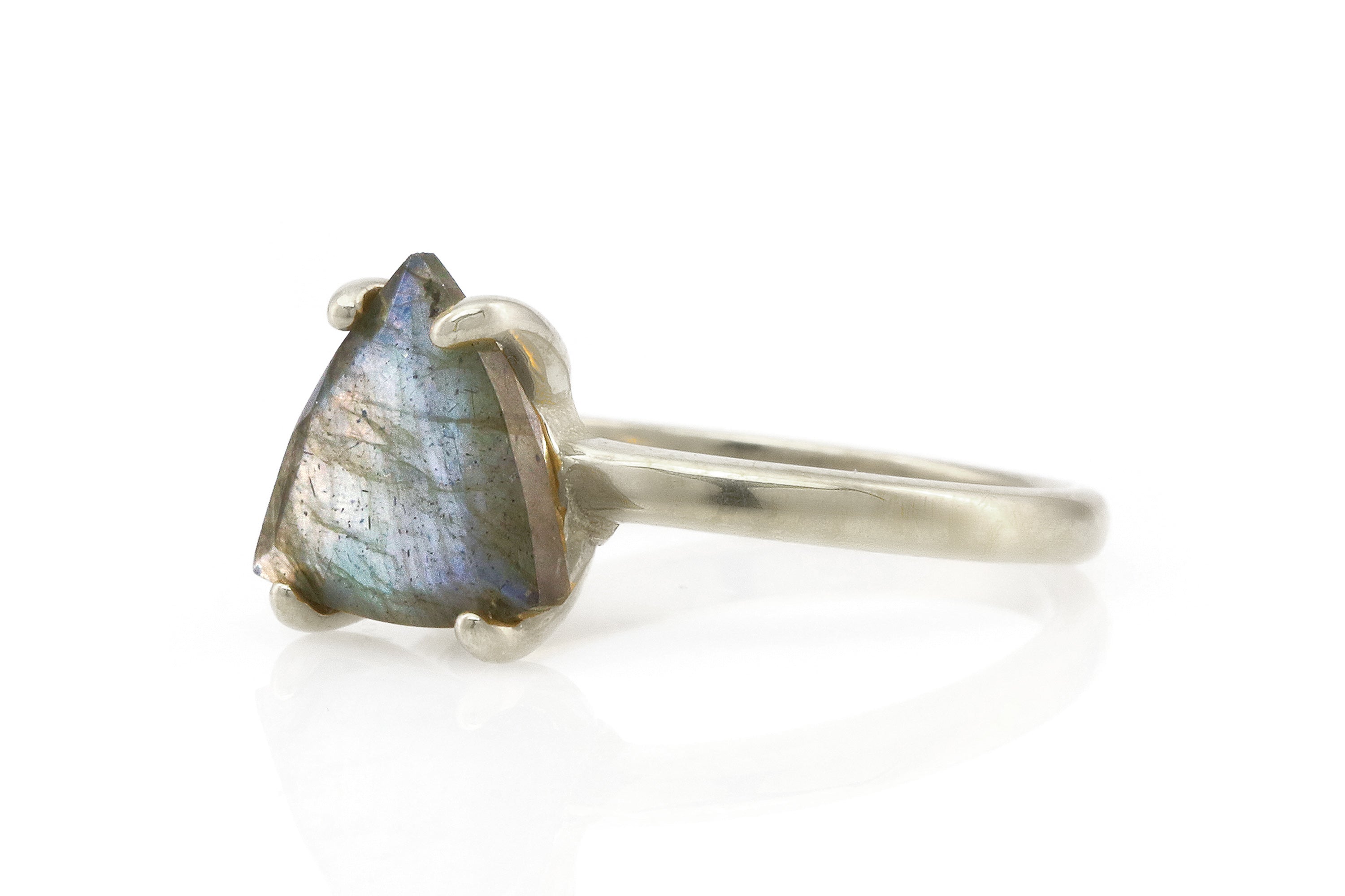 10mm Triangle Labradorite Jewelry in 14k Gold Rings Anemone Unique