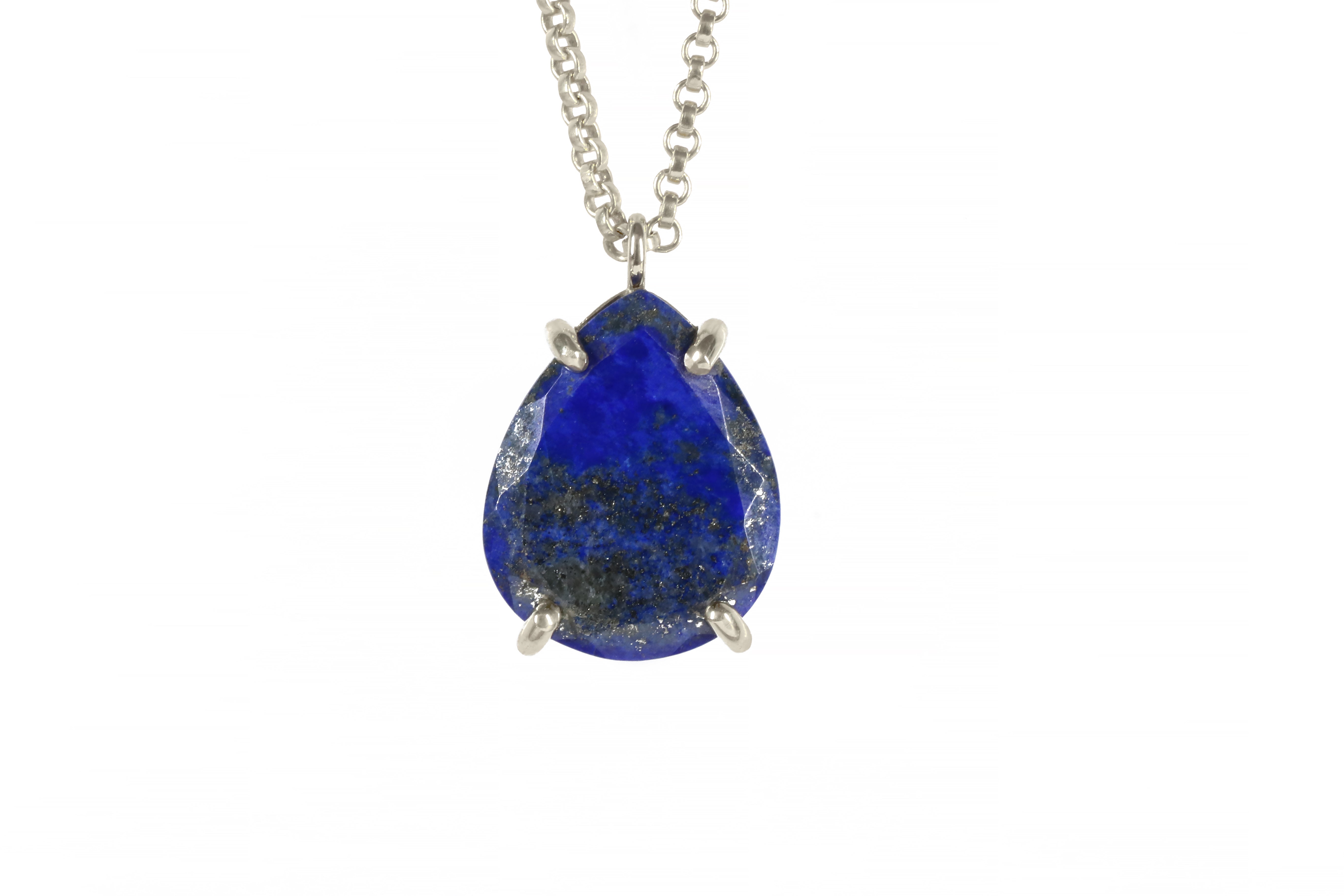 Pear-cut Natural Lapis Lazuli Necklace necklaces Anemone Jewelry
