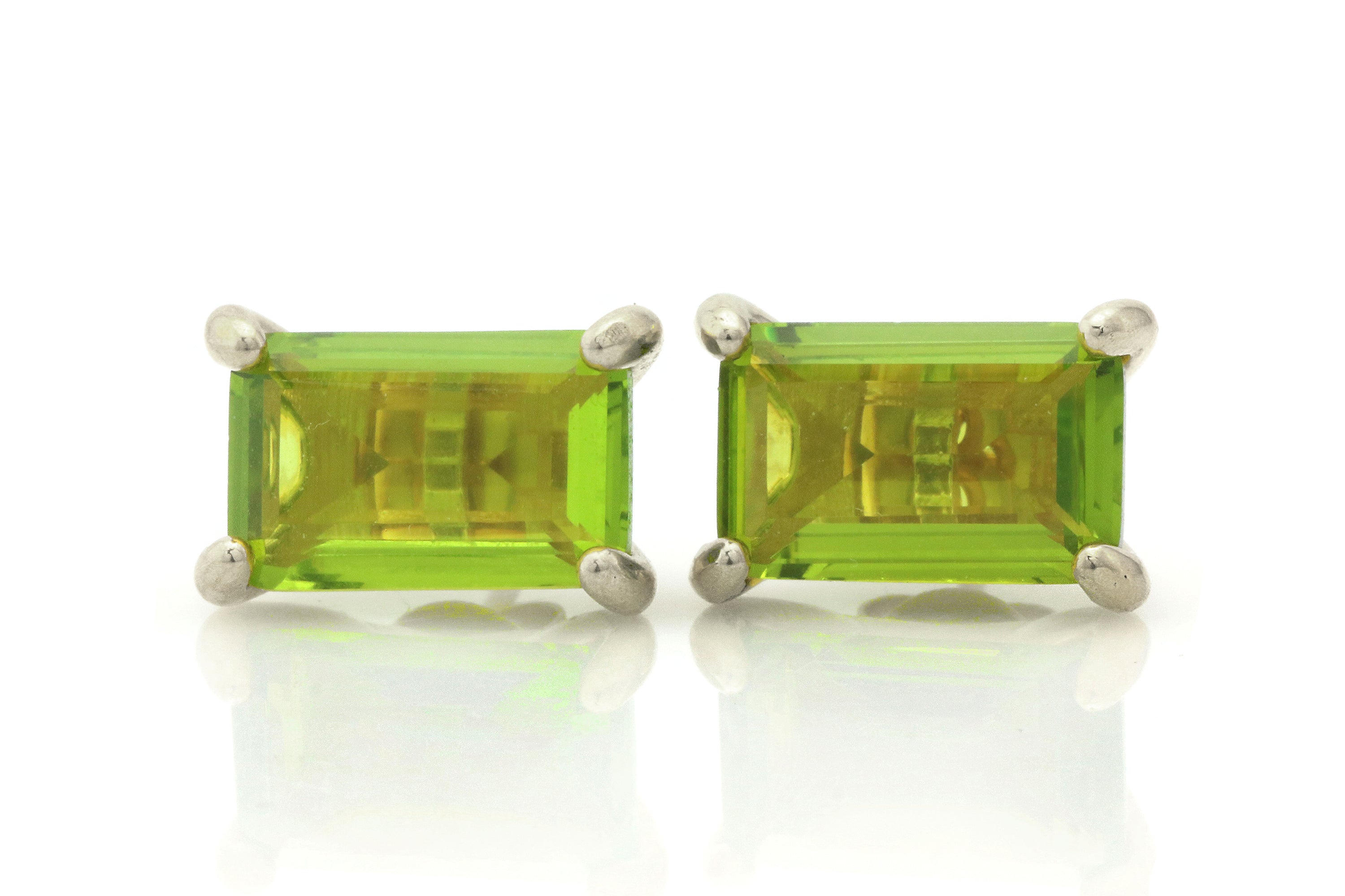 Rectangle Peridot Sterling Silver Earring Earrings Anemone Unique