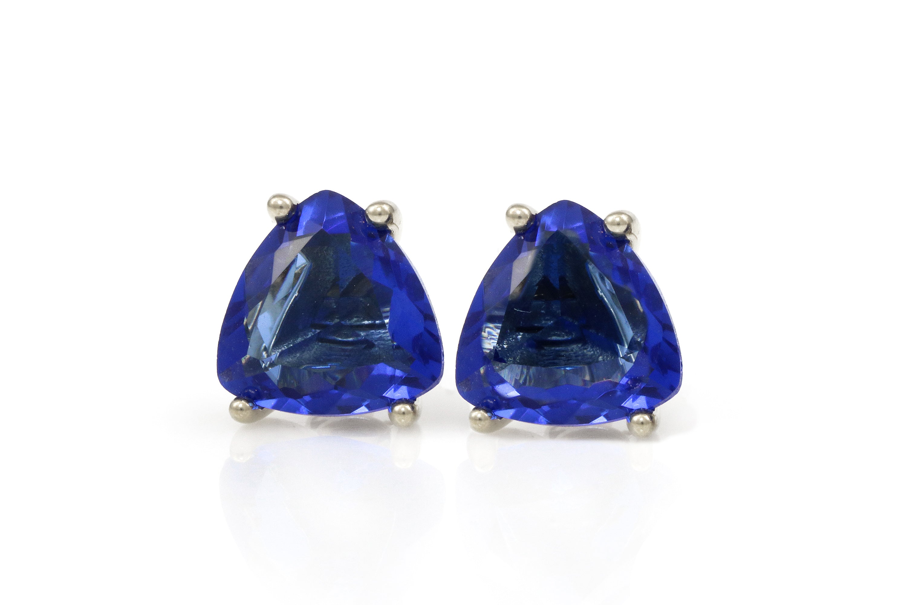 Brilliant Sapphire Stud Sterling Silver Earrings Earrings Anemone Unique