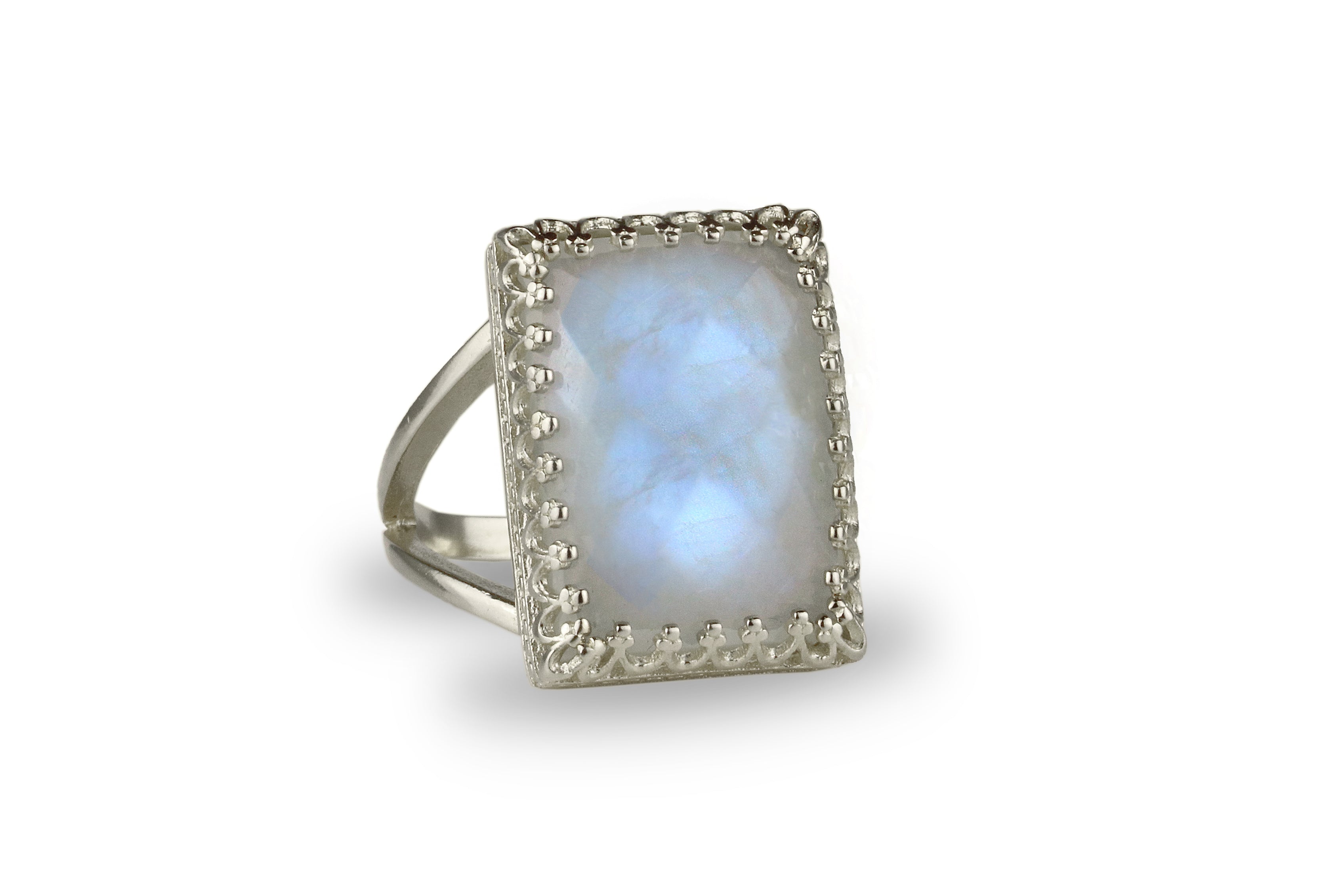Charming Moonstone in 925 Sterling Silver Rings Anemone Jewelry