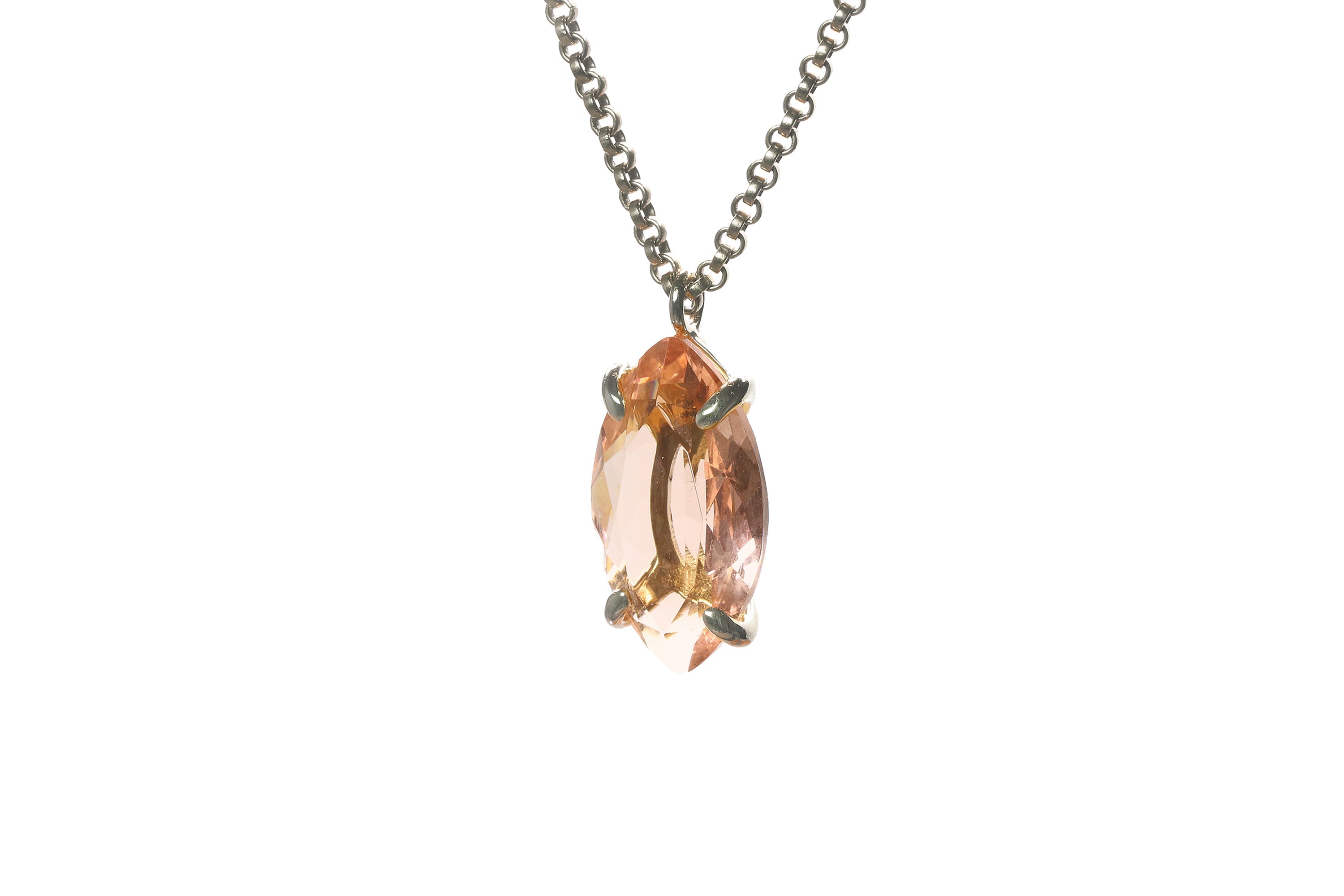 Marquise Morganite Jewelry Necklace in Gold necklaces Anemone Jewelry