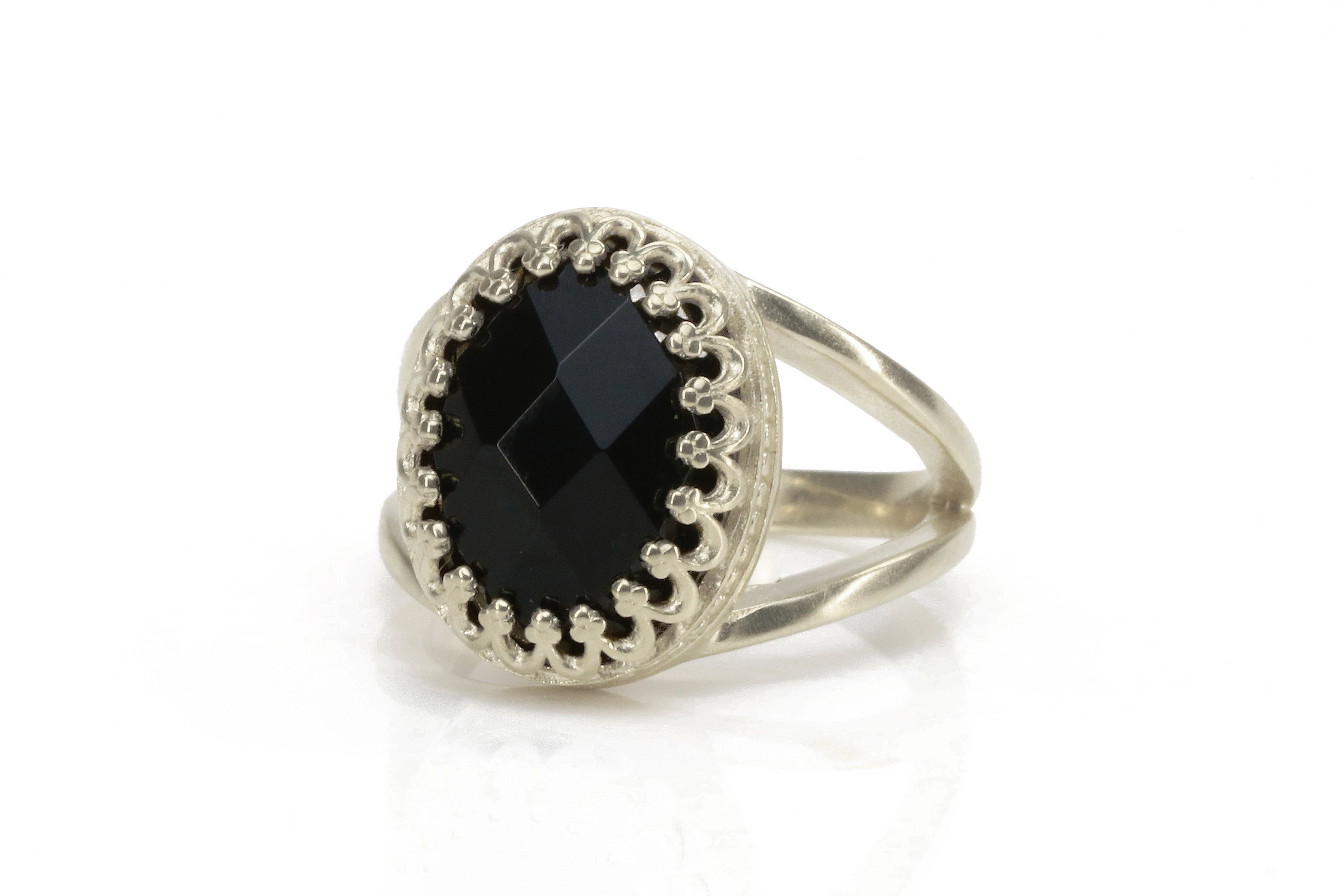 Oval Black Onyx Ring in Rose Gold Rings Anemone Jewelry