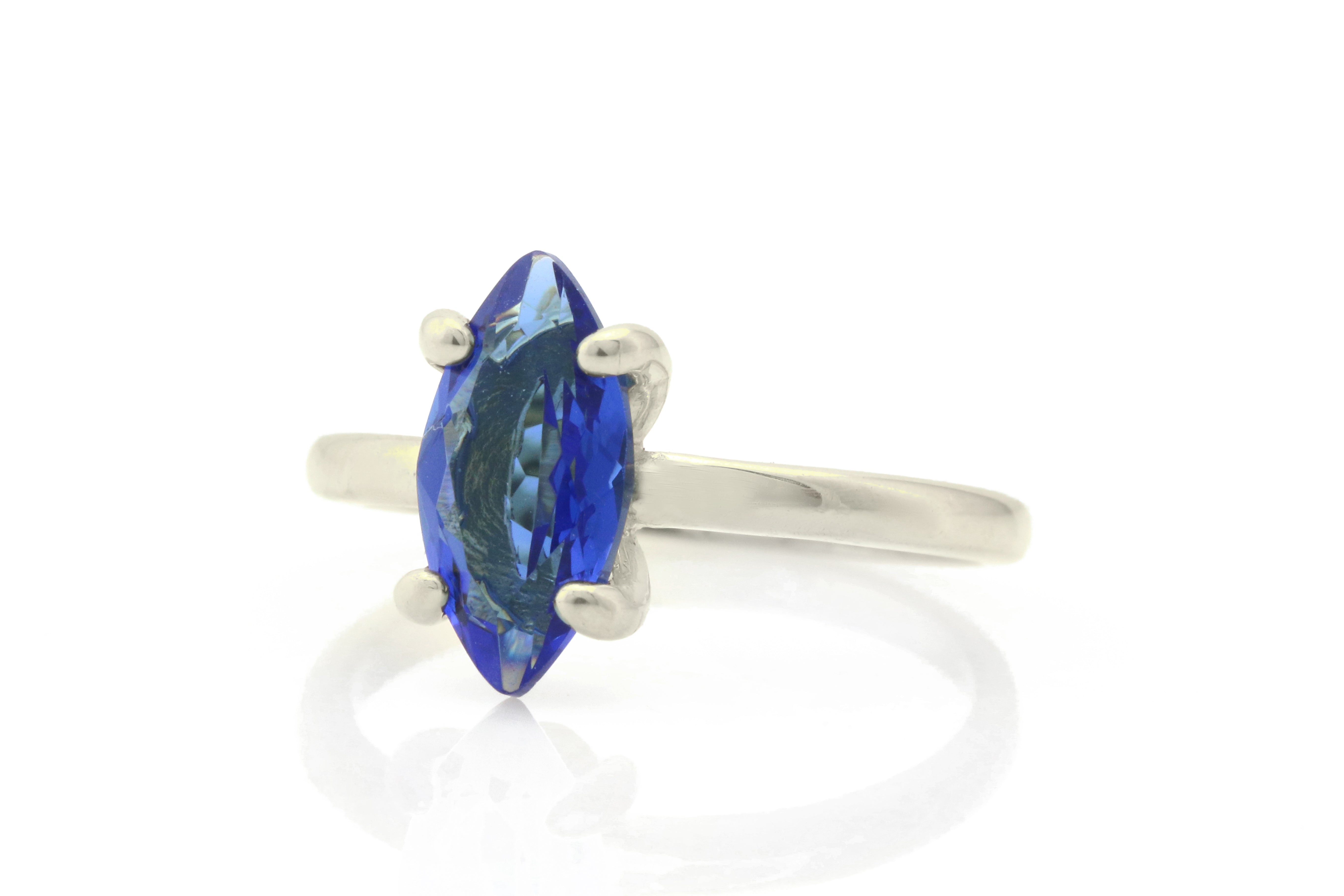 Classic Marquise Blue Sapphire Ring in Gold Rings Anemone Unique