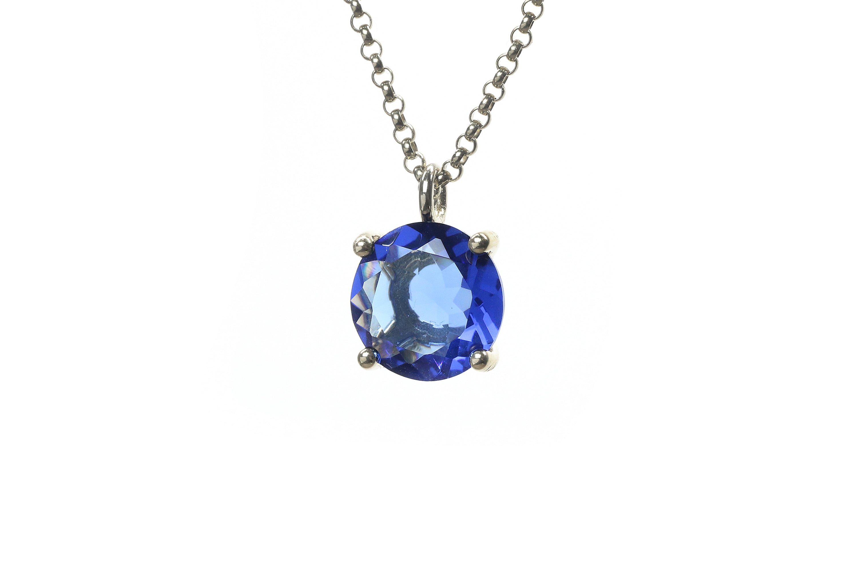 Blue Sapphire Gold Filled Pendant Necklace necklaces Anemone Unique