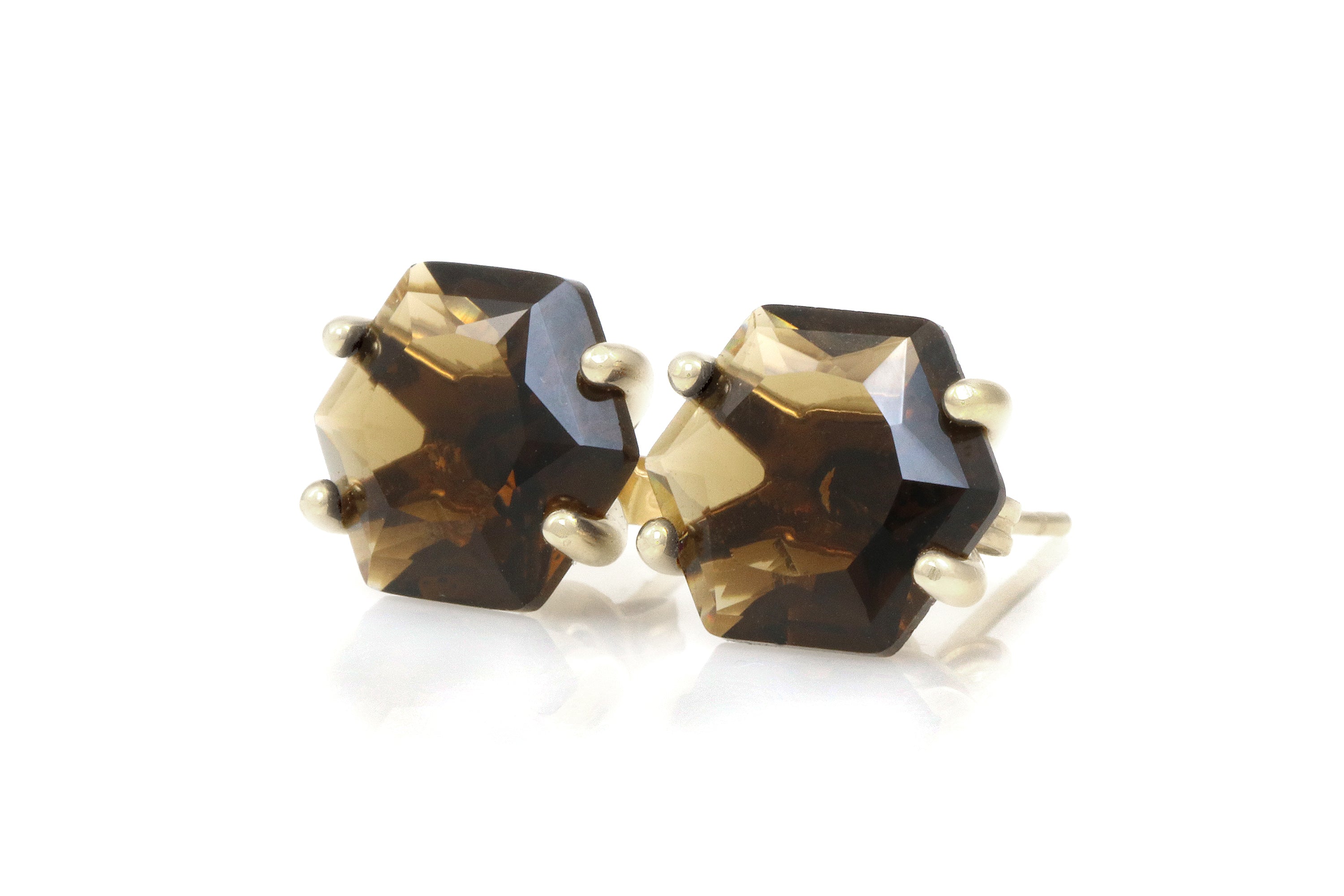 Attractive Smoky Quartz Gold Earrings Earrings Anemone Unique