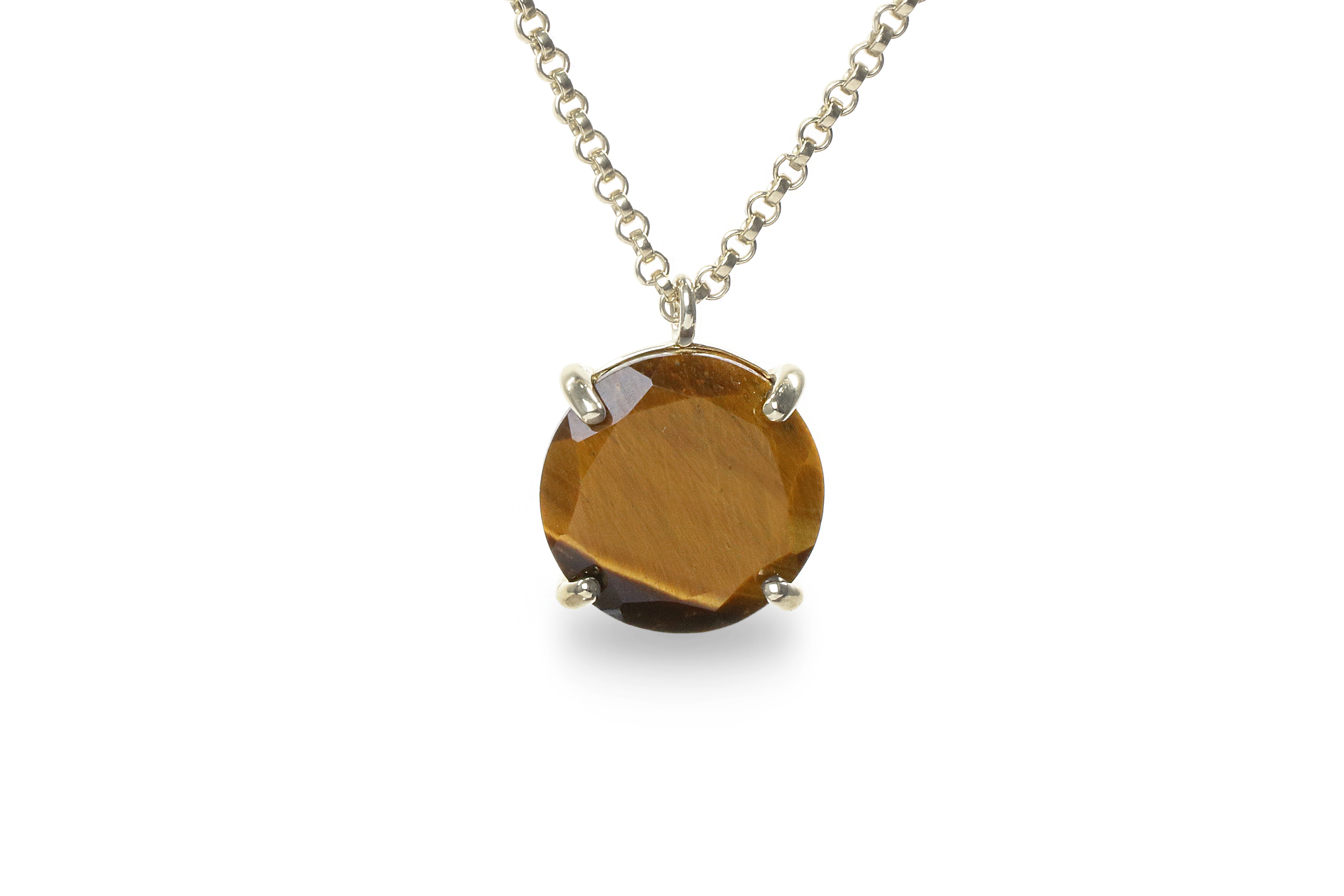 Unique Tiger Eye Necklace in Gold necklaces Anemone Jewelry
