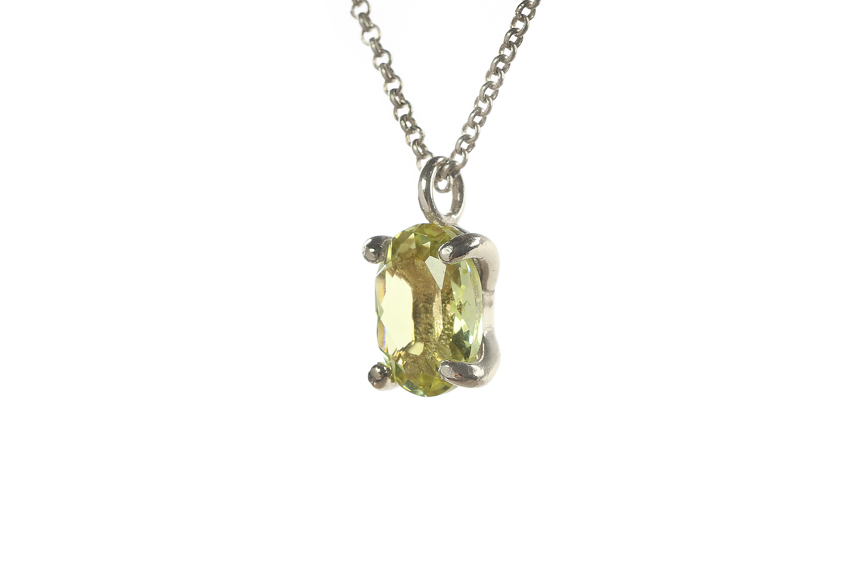 Lemon Quartz Crystal Gold Necklace necklaces Anemone Unique