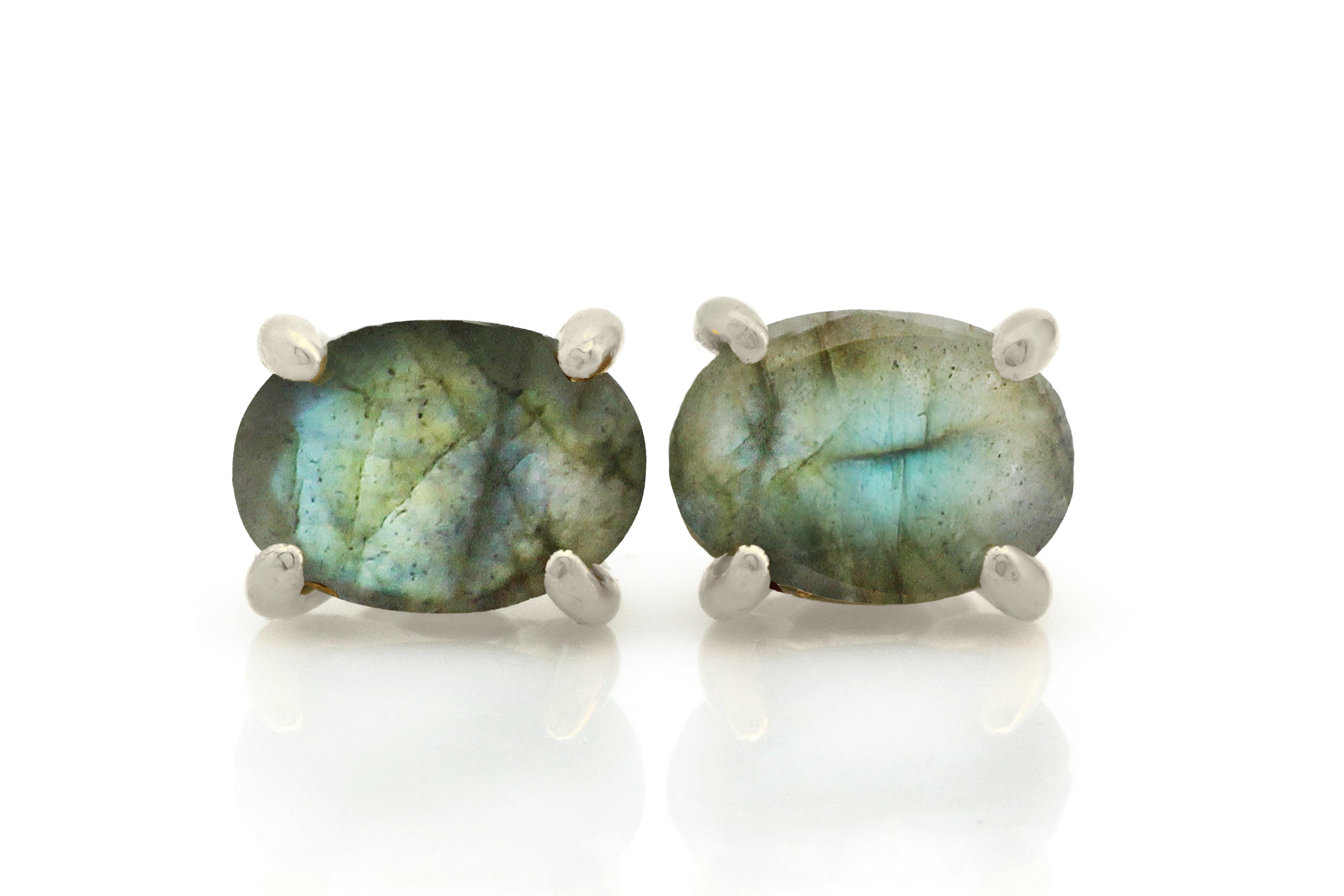 Luminescent Labradorite Earrings in Gold Filled Earrings Anemone Unique