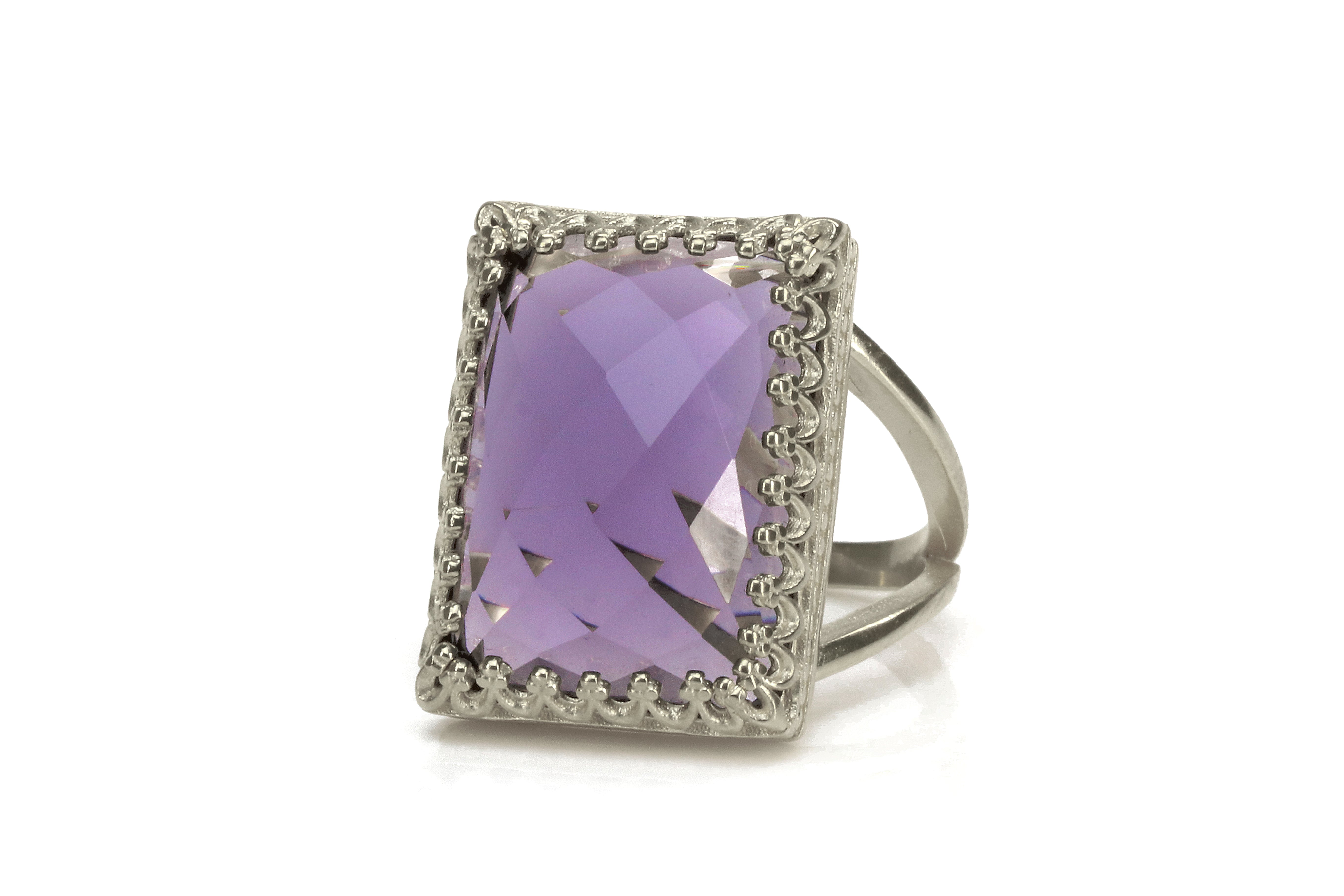 Amethyst Ring with 14k Gold-filled Band Rings Anemone Jewelry