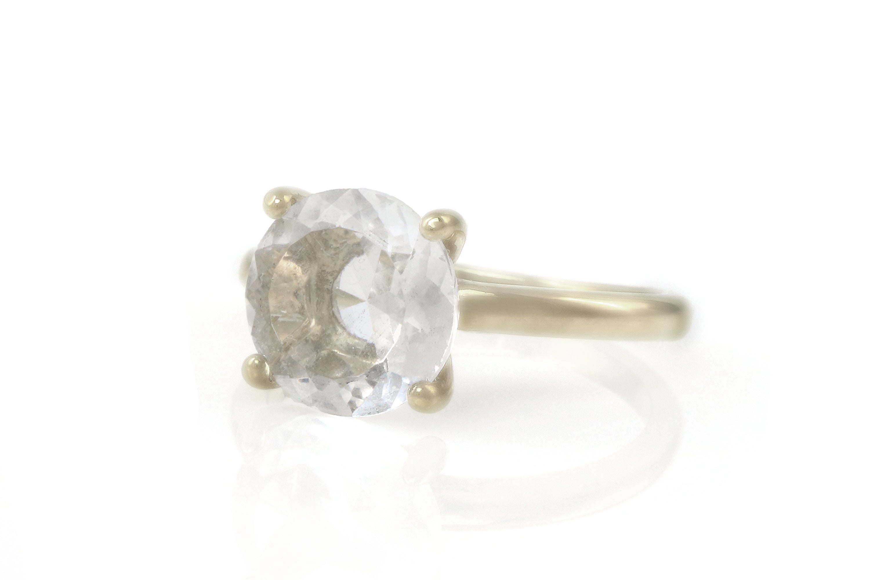 Crystal Quartz Ring in 14k Rose Gold Rings Anemone Unique