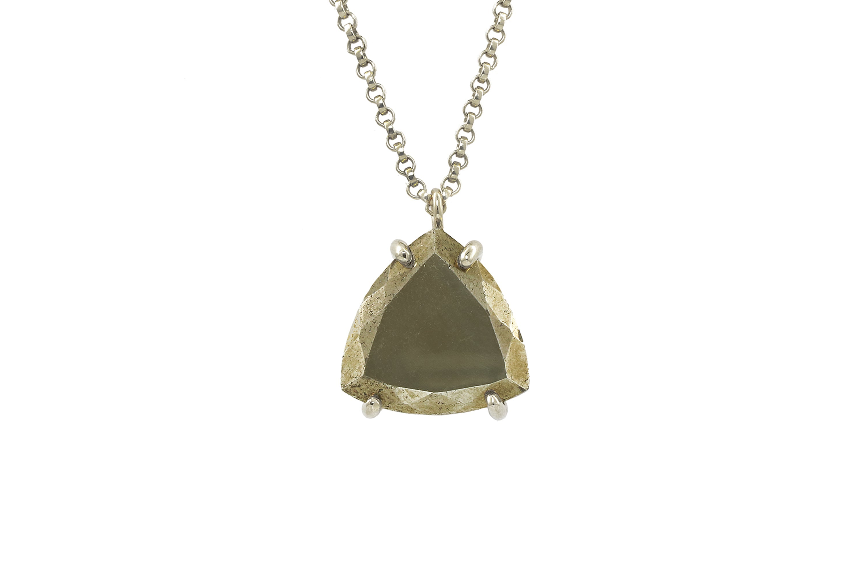 Pyrite Crystal Necklace in Silver necklaces Anemone Jewelry