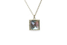 Square Labradorite Pendant Gold Necklace necklaces Anemone Jewelry