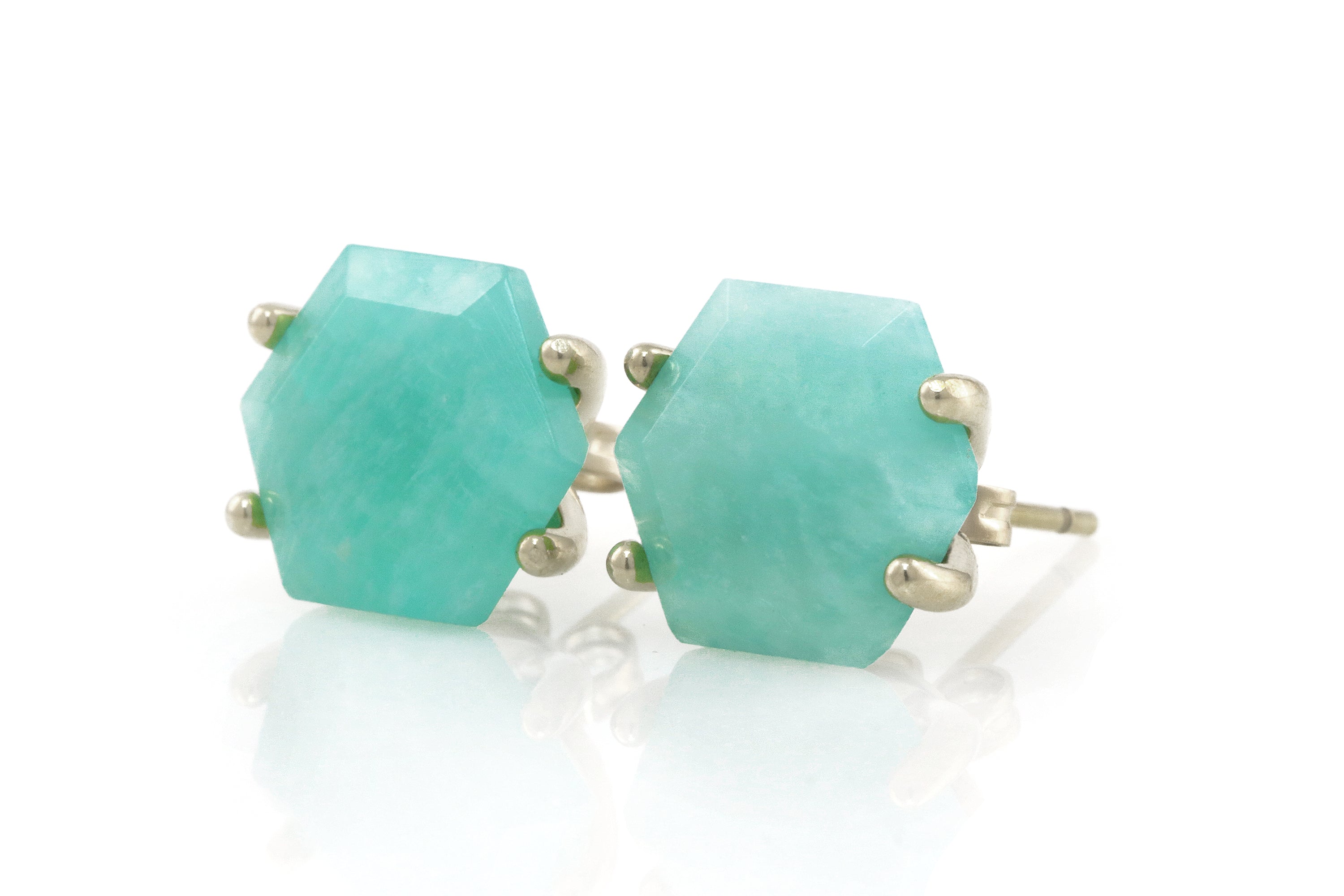 Gold Filled Hexagon Amazonite Earrings Earrings Anemone Unique