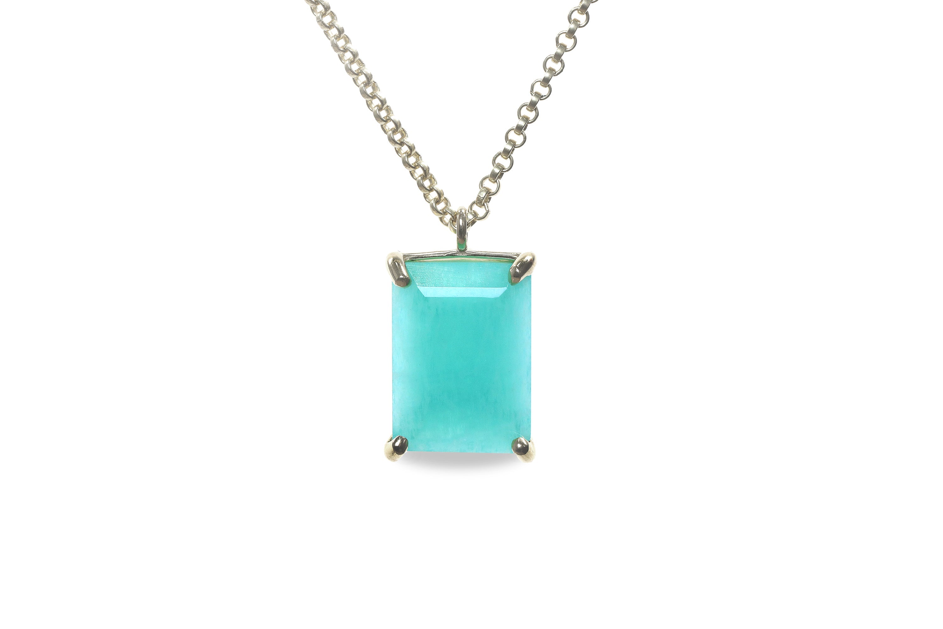 Vibrant Amazonite Necklace in Sterling Silver necklaces Anemone Jewelry