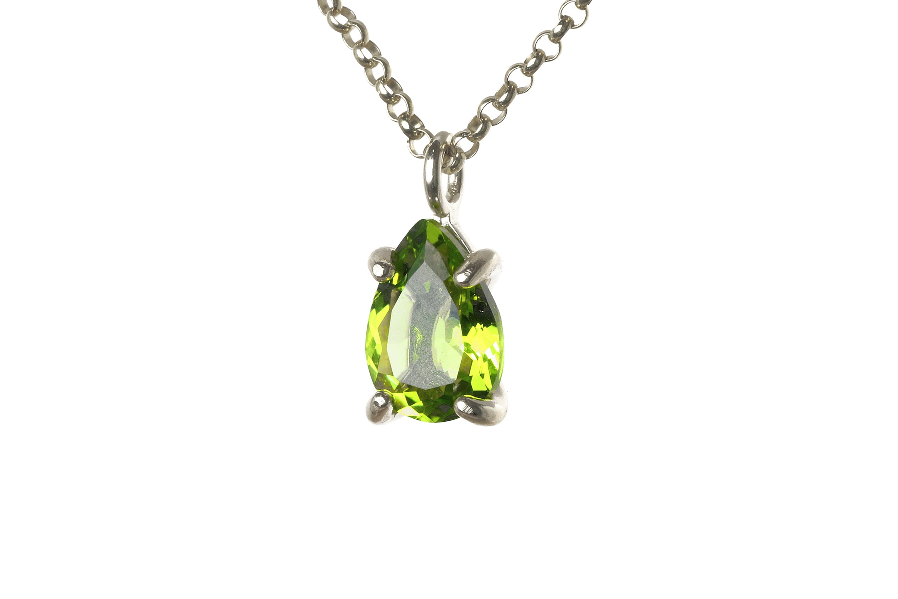 Sparkling Peridot Pendant Gold Necklace necklaces Anemone Unique