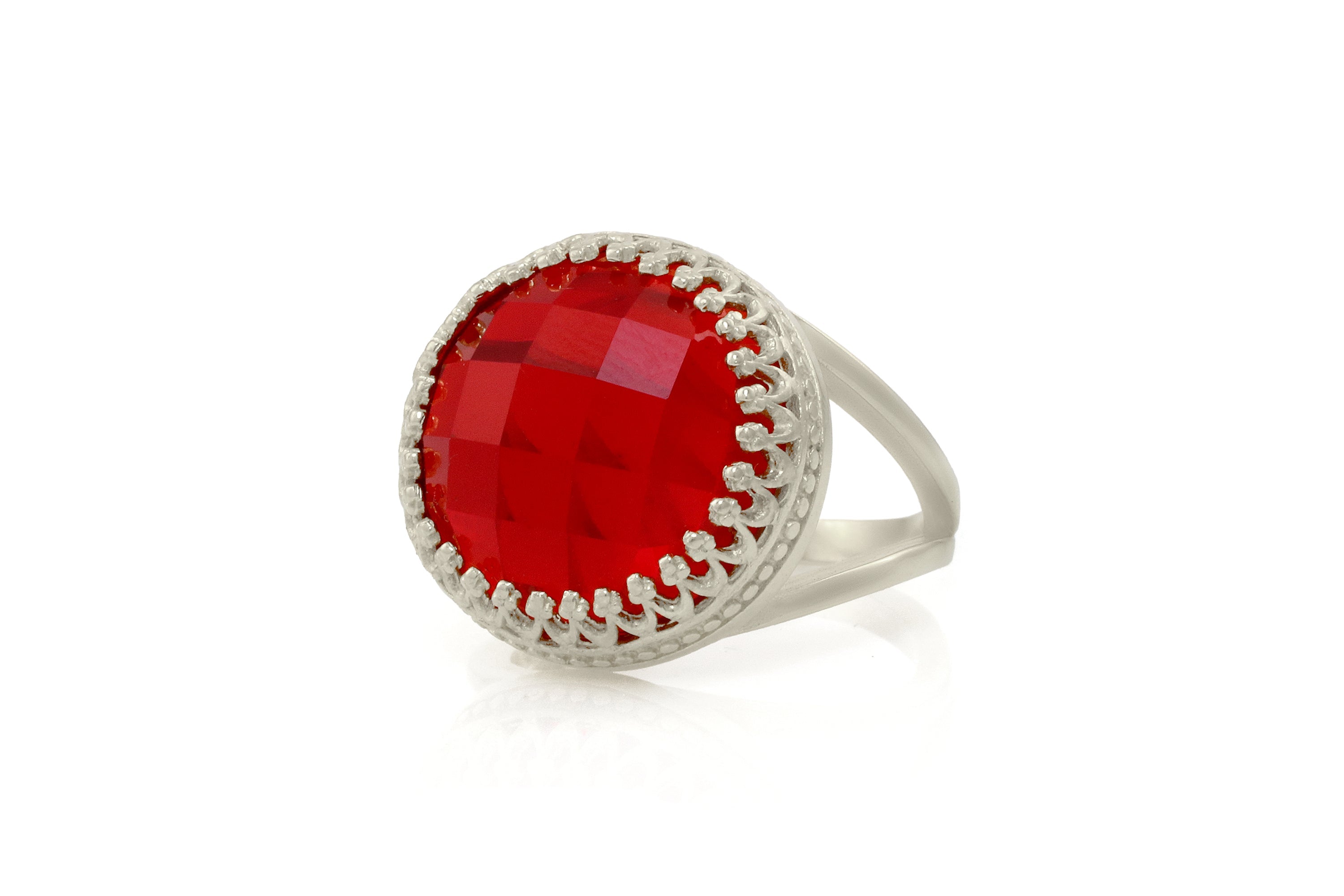 Round Ruby Birthstone Gold Filled Ring Rings Anemone Jewelry