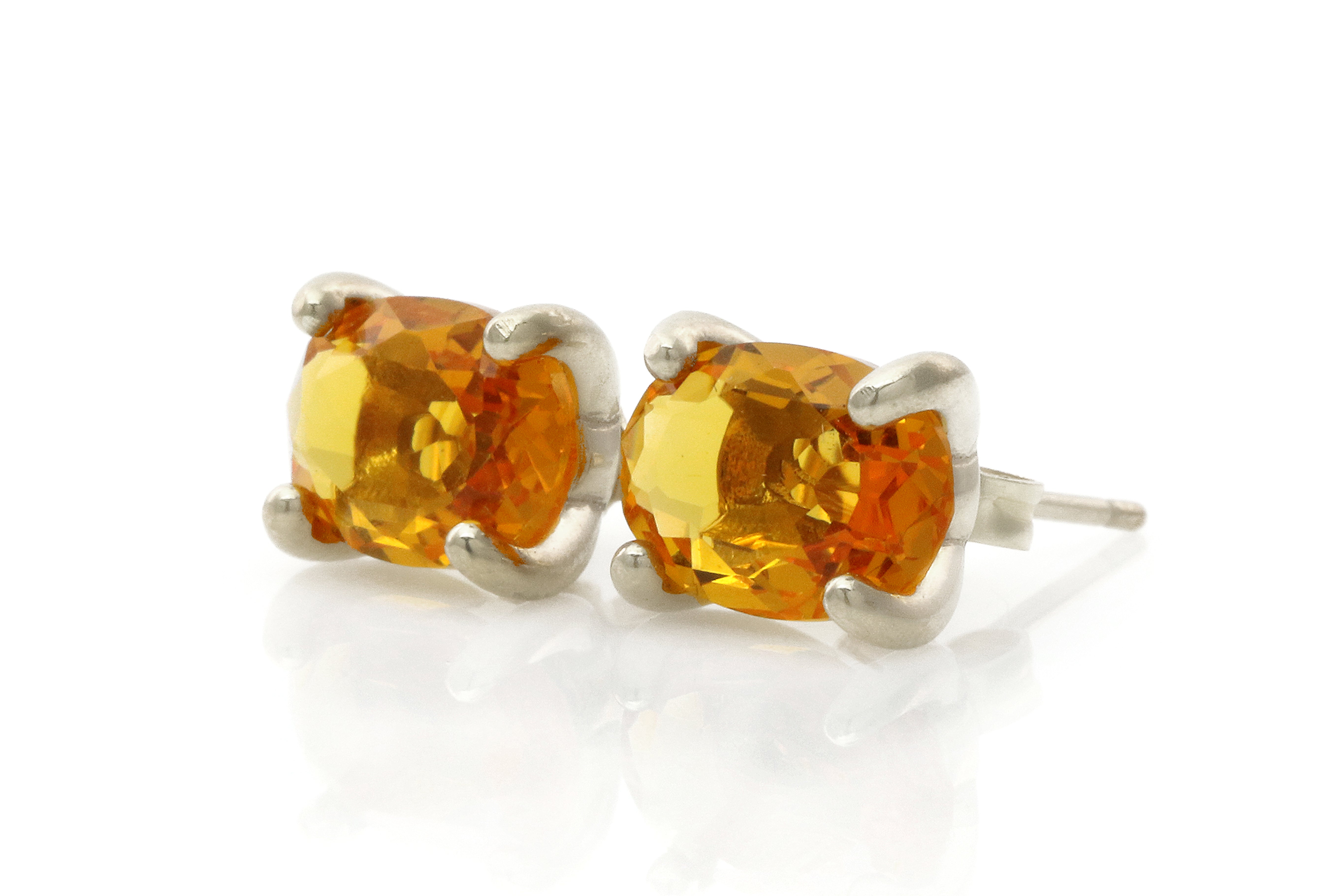 Oval Stud Citrine Earrings Earrings Anemone Unique