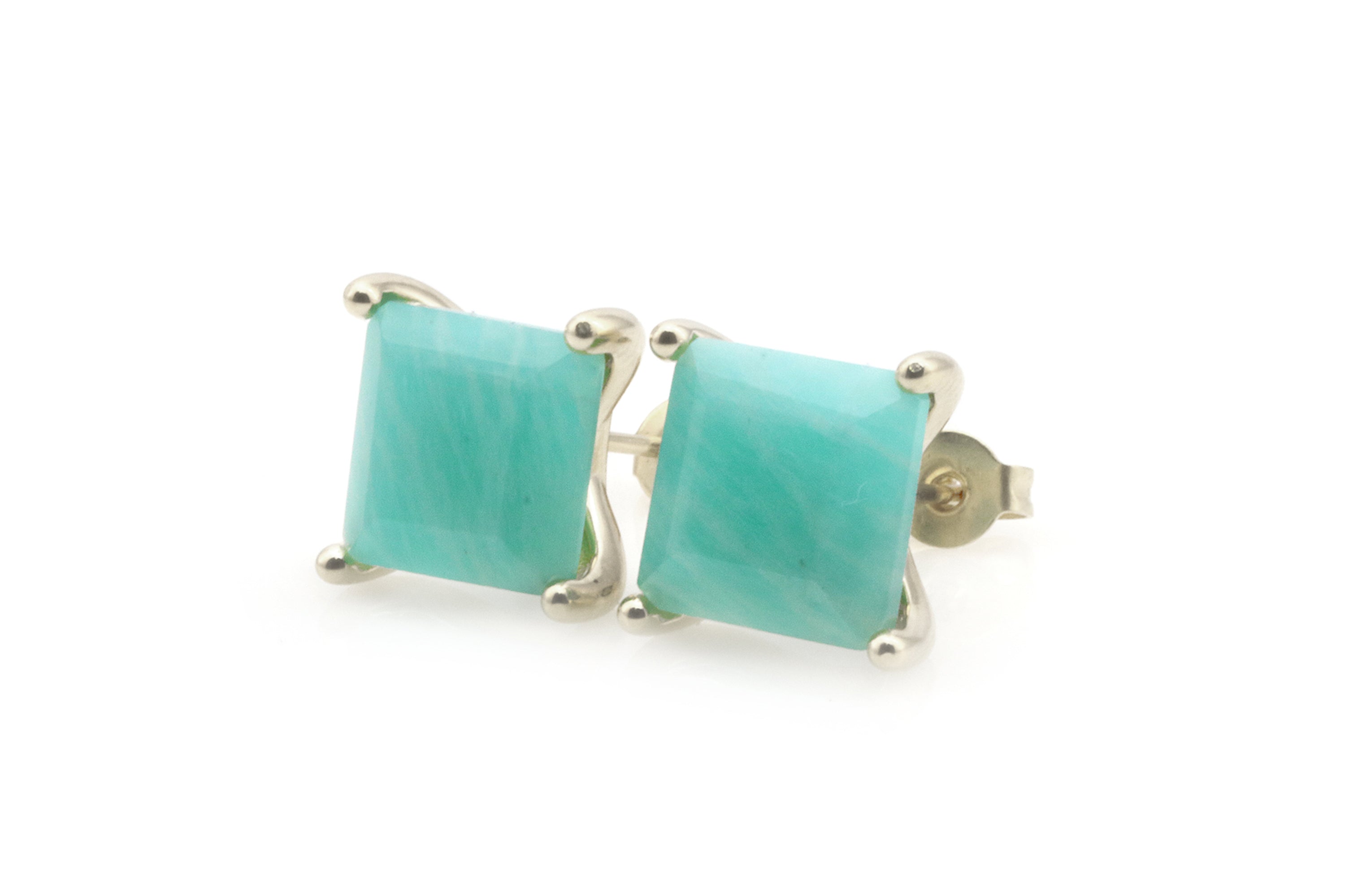 Amazing Amazonite Earrings in Gold Earrings Anemone Unique