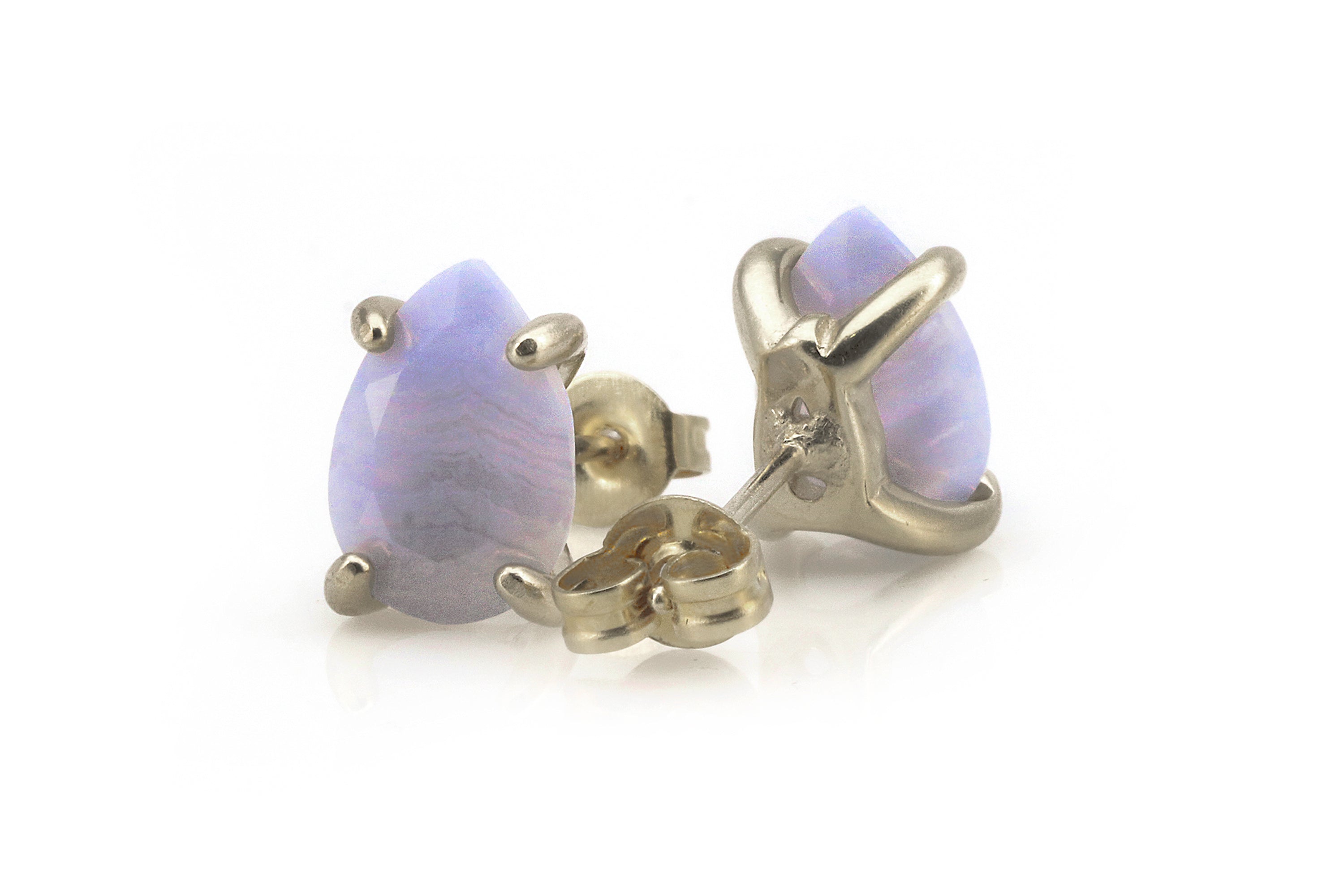 Lace Agate Pear Sterling Silver Earrings Earrings Anemone Unique