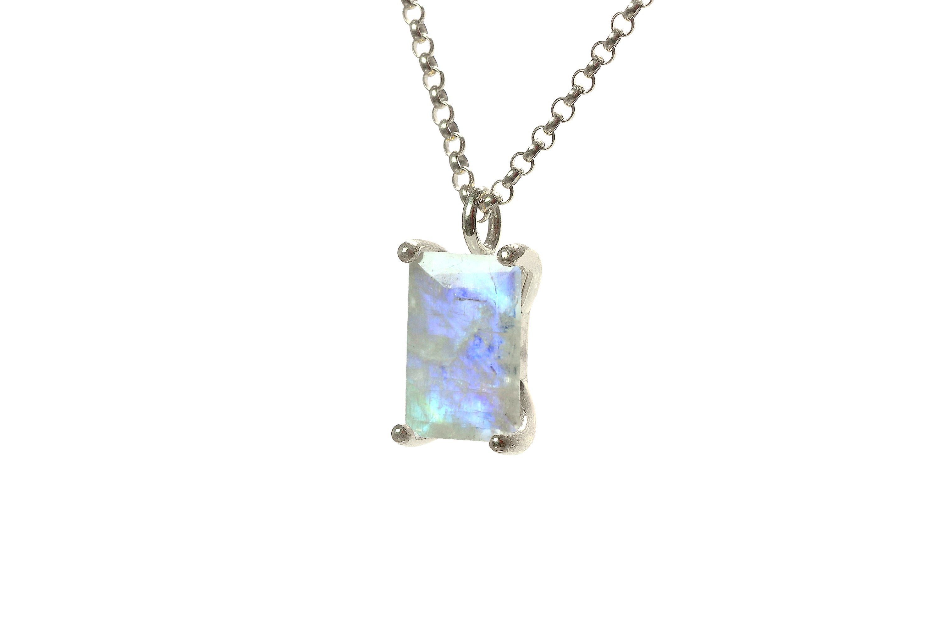 Amazing Rectangular Moonstone Gold Necklace necklaces Anemone Unique