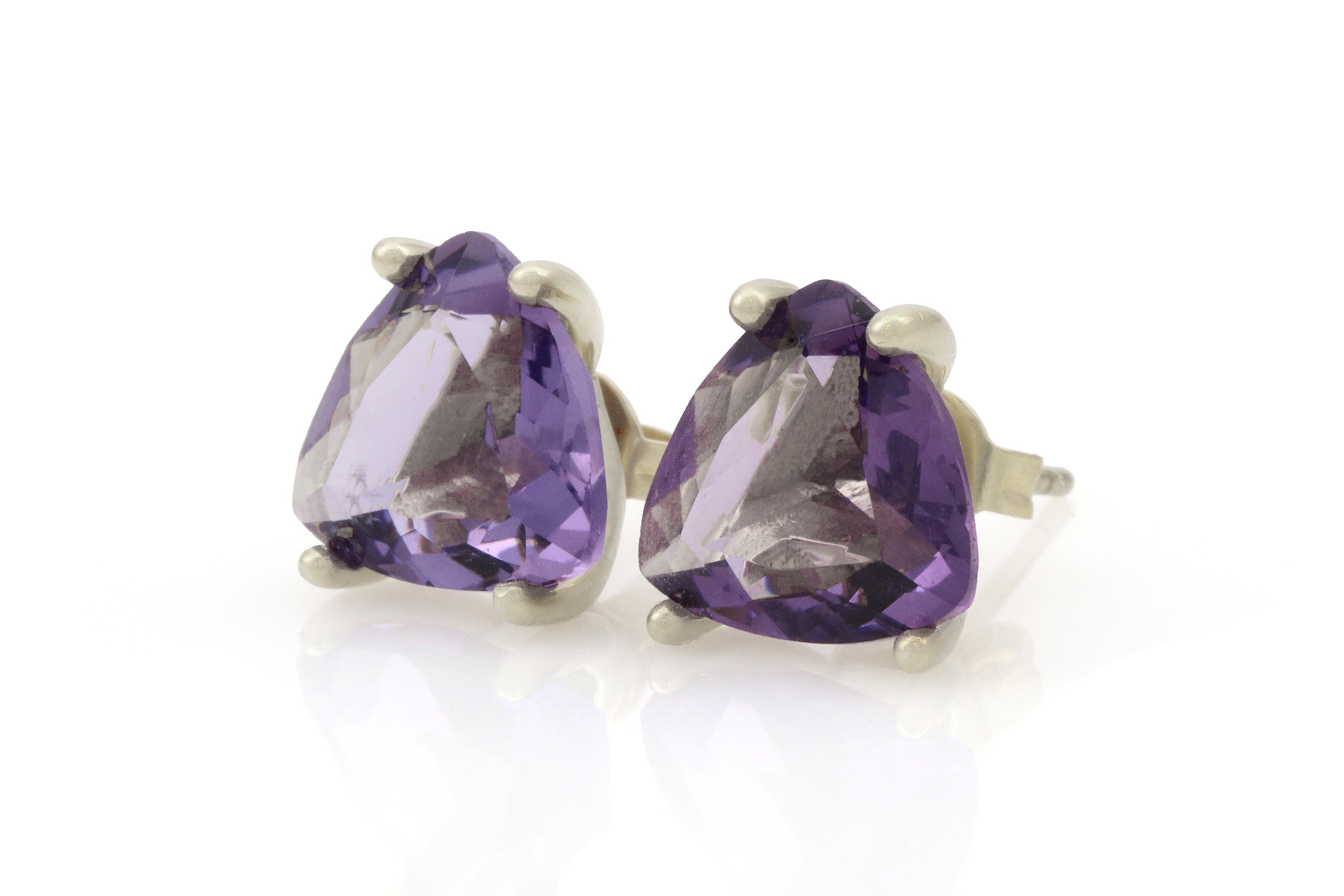 Gold Filled Purple Amethyst Trillion Earrings Earrings Anemone Unique