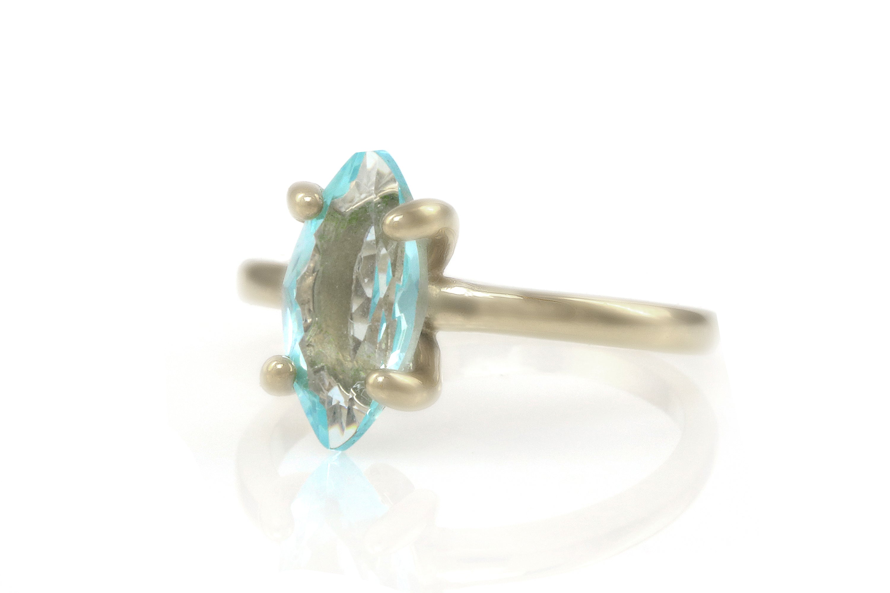 Unique Blue Topaz in 14K Rose Gold Ring Rings Anemone Unique