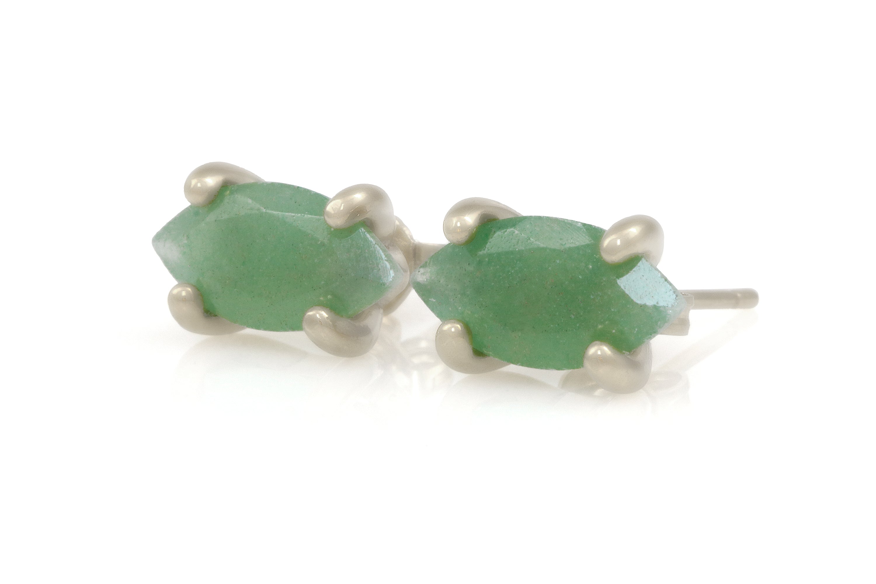 Handmade Aventurine Silver Stud Earrings Earrings Anemone Unique