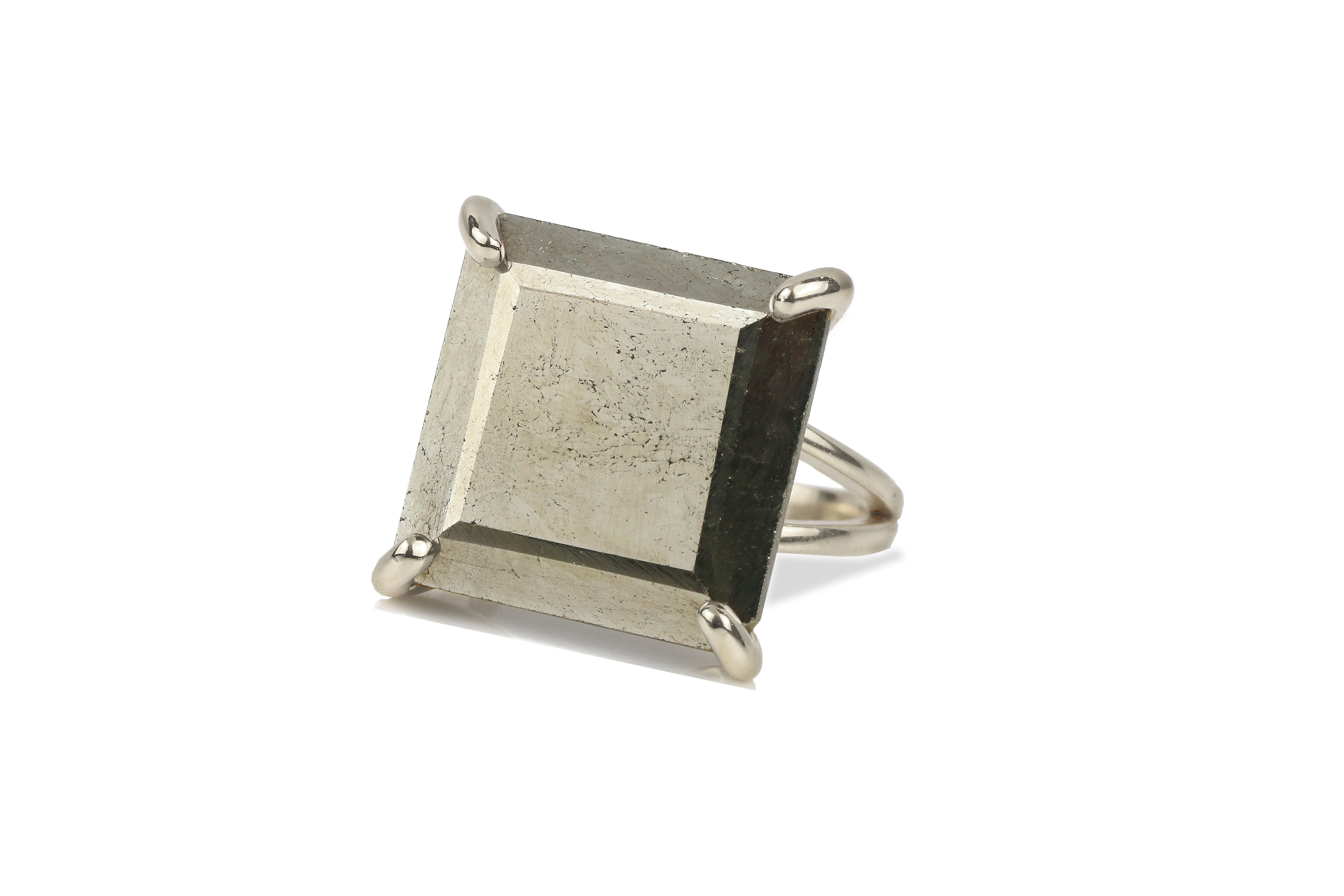 Statement Jewelry Natural Pyrite Sterling Silver Ring Rings Anemone Jewelry