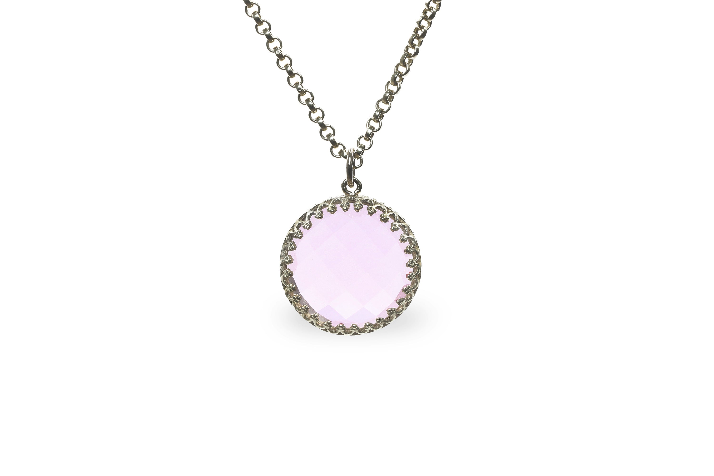 Rose Quartz Necklace in Gold necklaces Anemone Jewelry