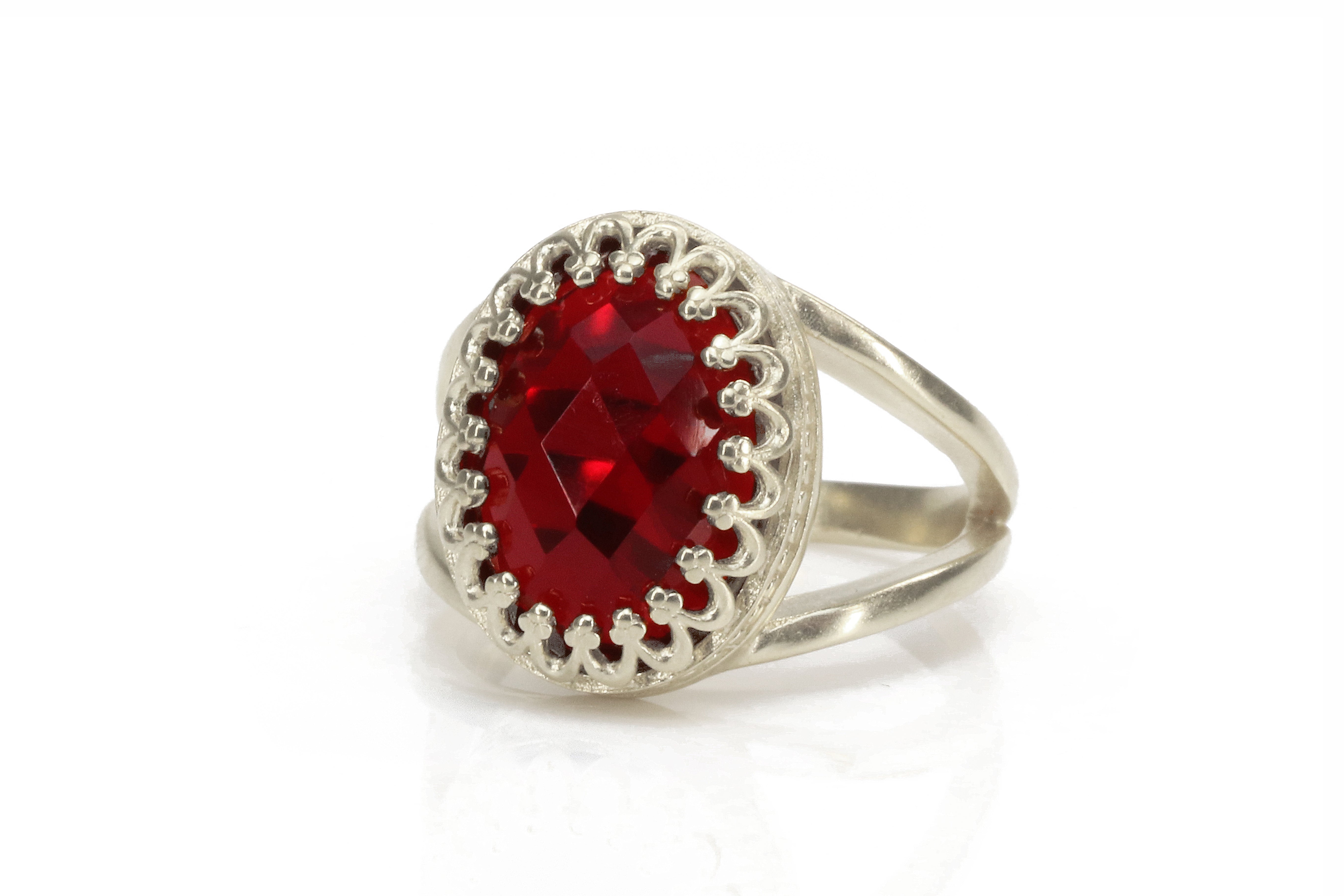 Striking Garnet Ring in 14k Gold-filled Ring Band Rings Anemone Jewelry