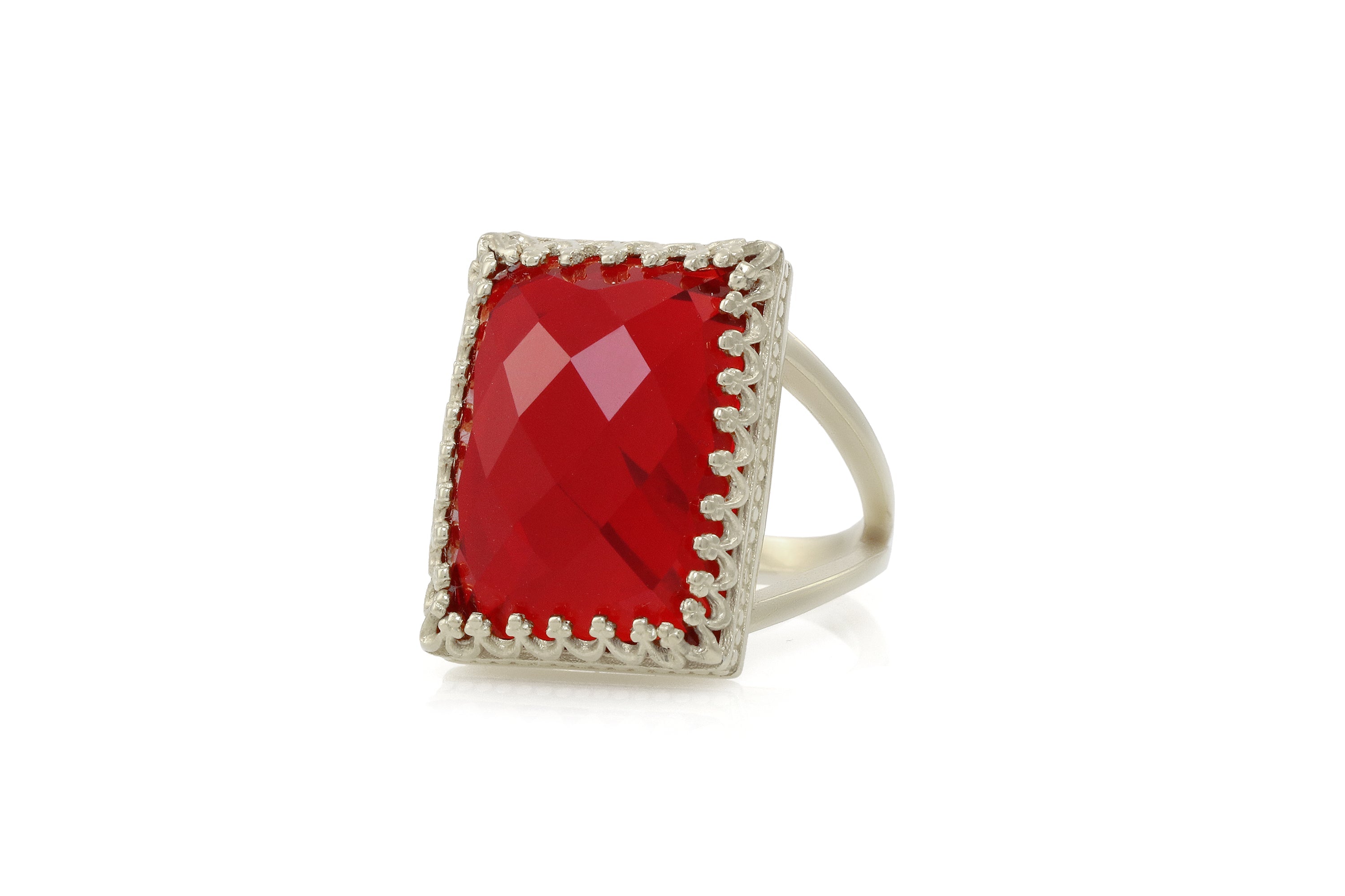 Fine Rectangle Ruby Ring in Gold Rings Anemone Jewelry