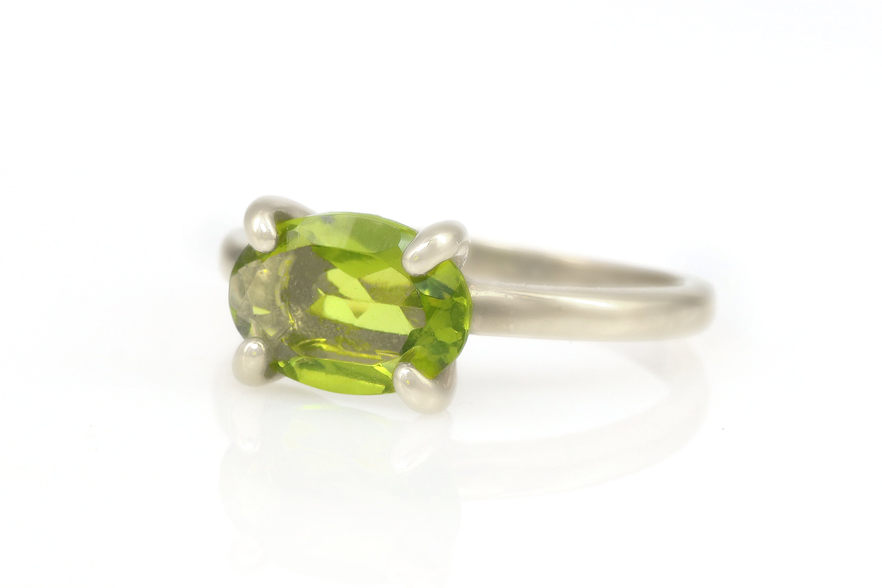 Solitaire Oval Peridot Gold Filled Ring Rings Anemone Unique