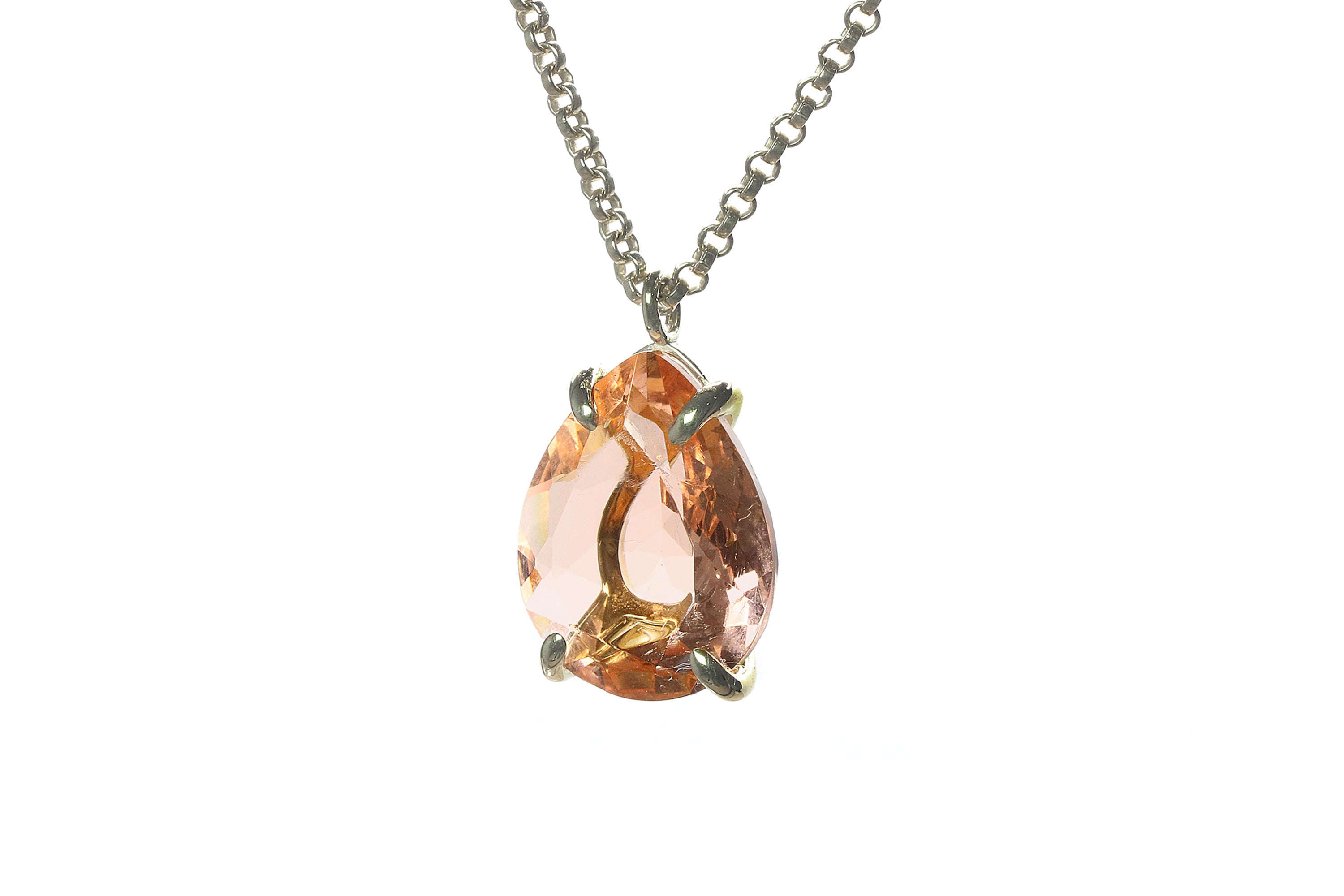 Brilliant Pear Pendant Morganite Gold Necklace necklaces Anemone Jewelry