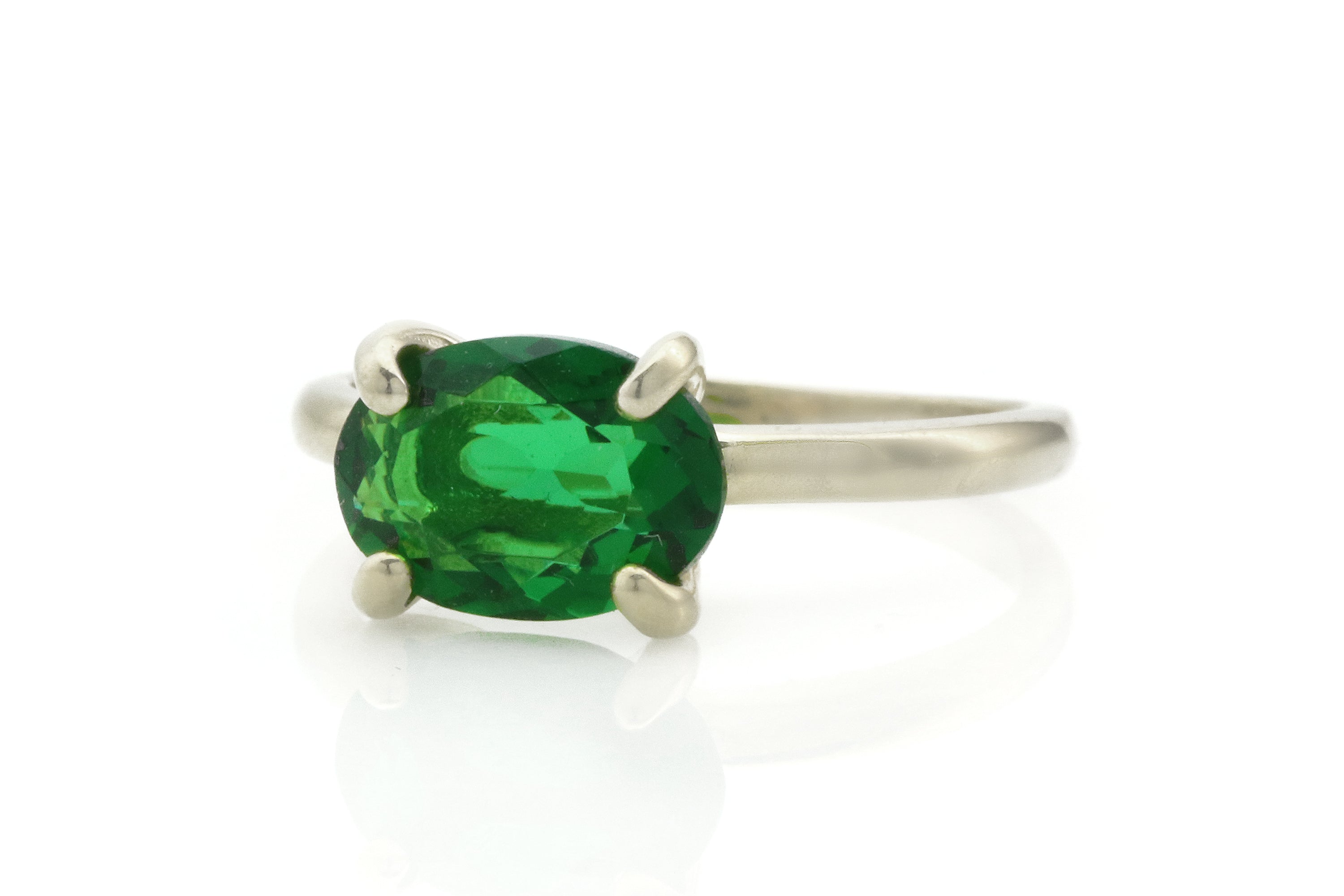 Stunning Oval Emerald Ring in Gold Rings Anemone Unique