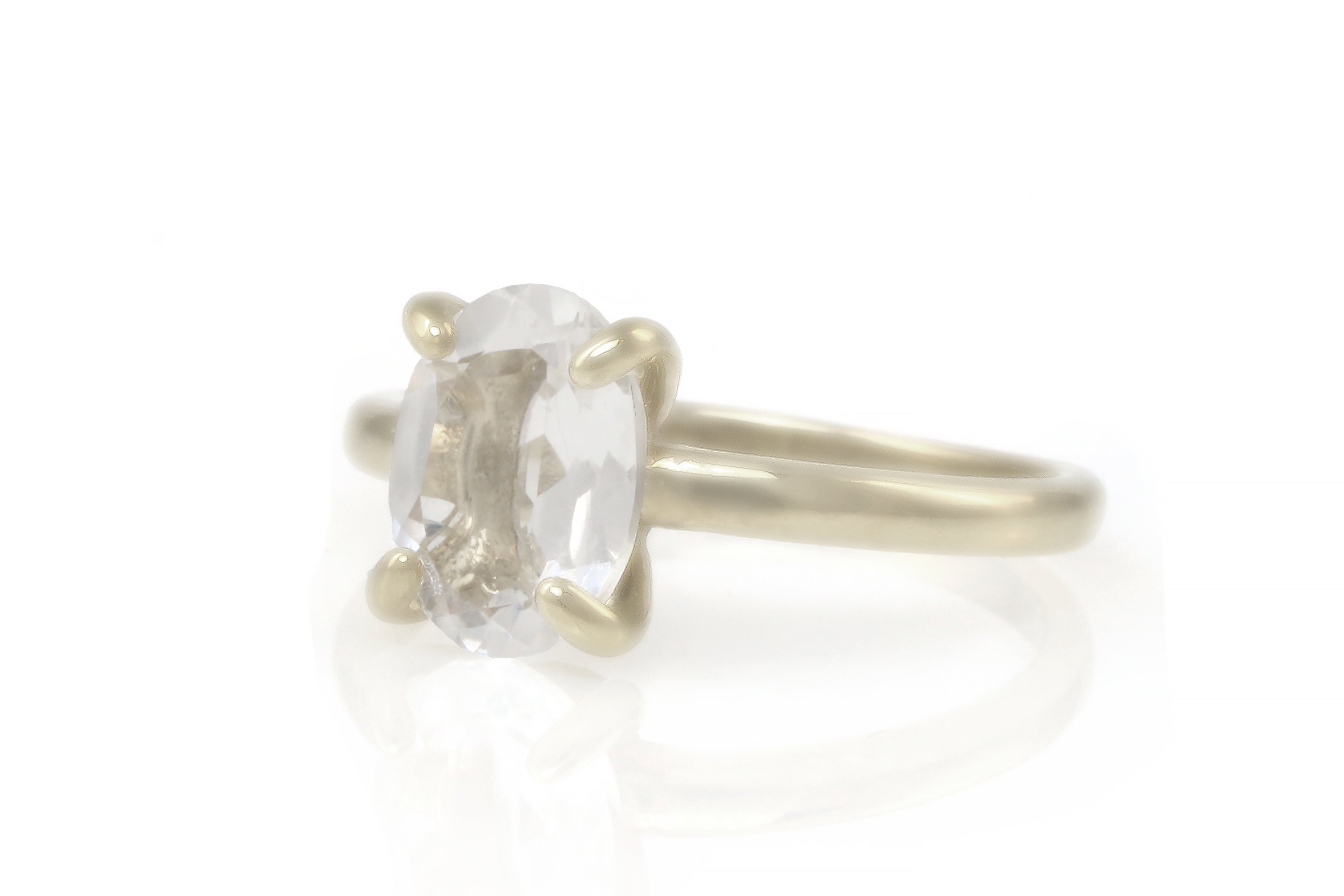 Chic Solitaire Crystal Quartz Gold Ring Rings Anemone Unique