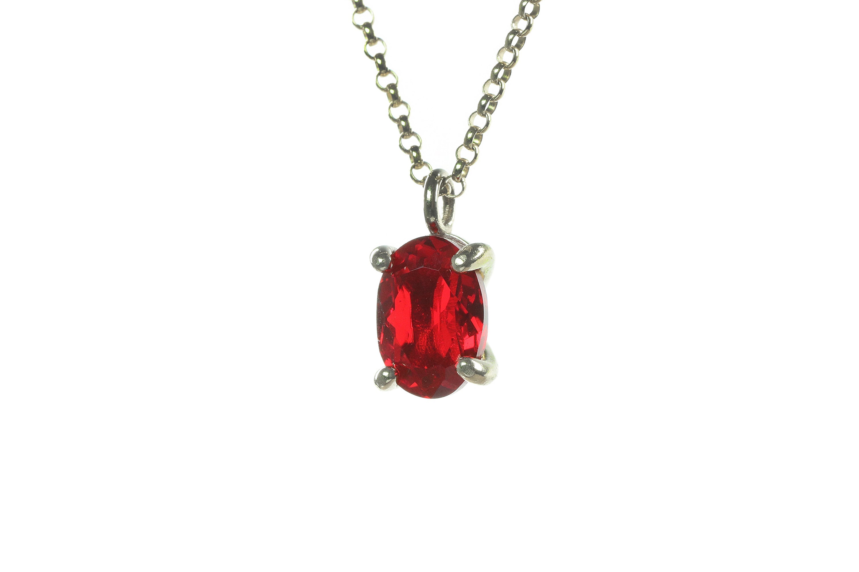 Rich Red Ruby Pendant Gold Necklace necklaces Anemone Unique