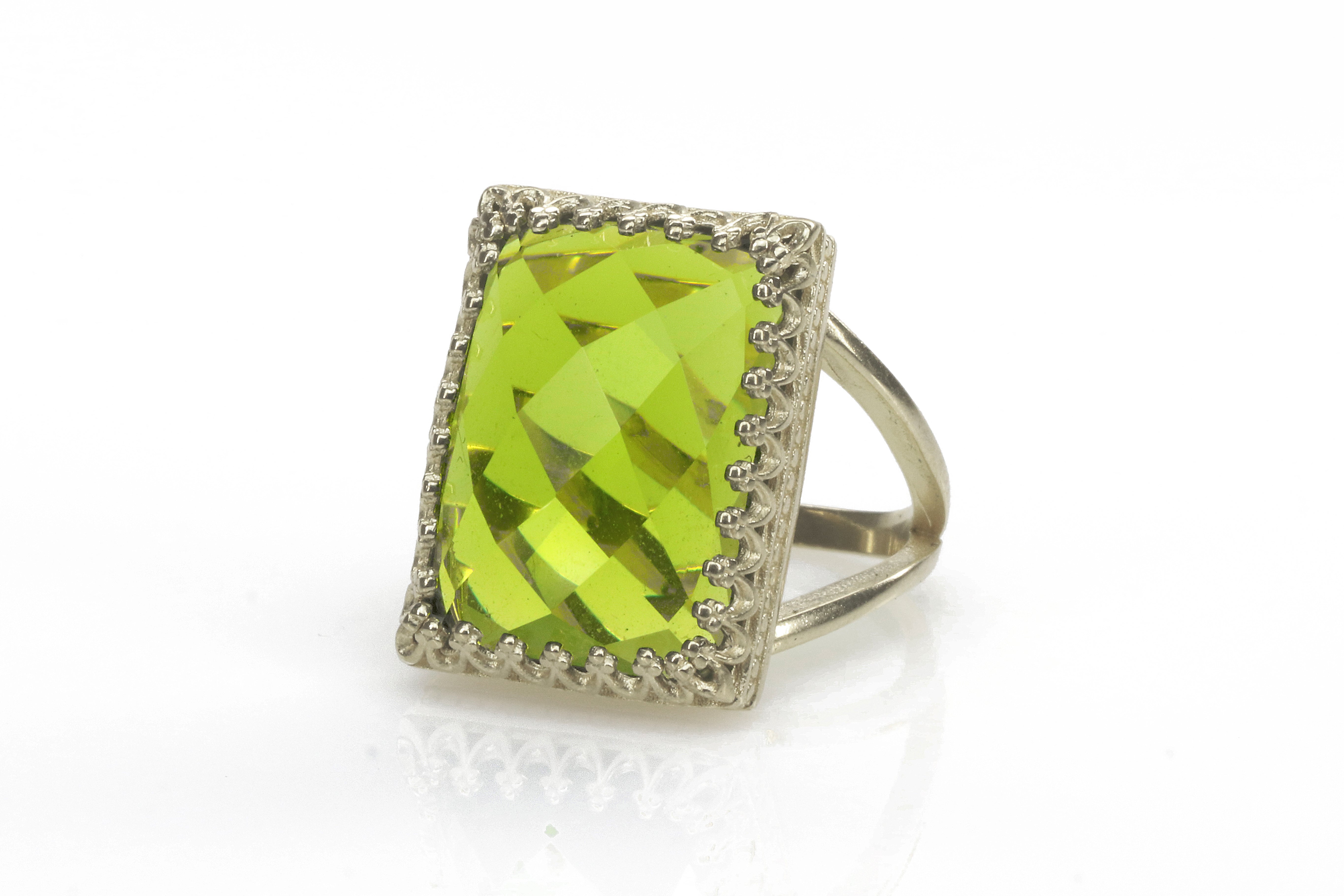 Statement 14k Gold Filled Peridot Ring Rings Anemone Jewelry