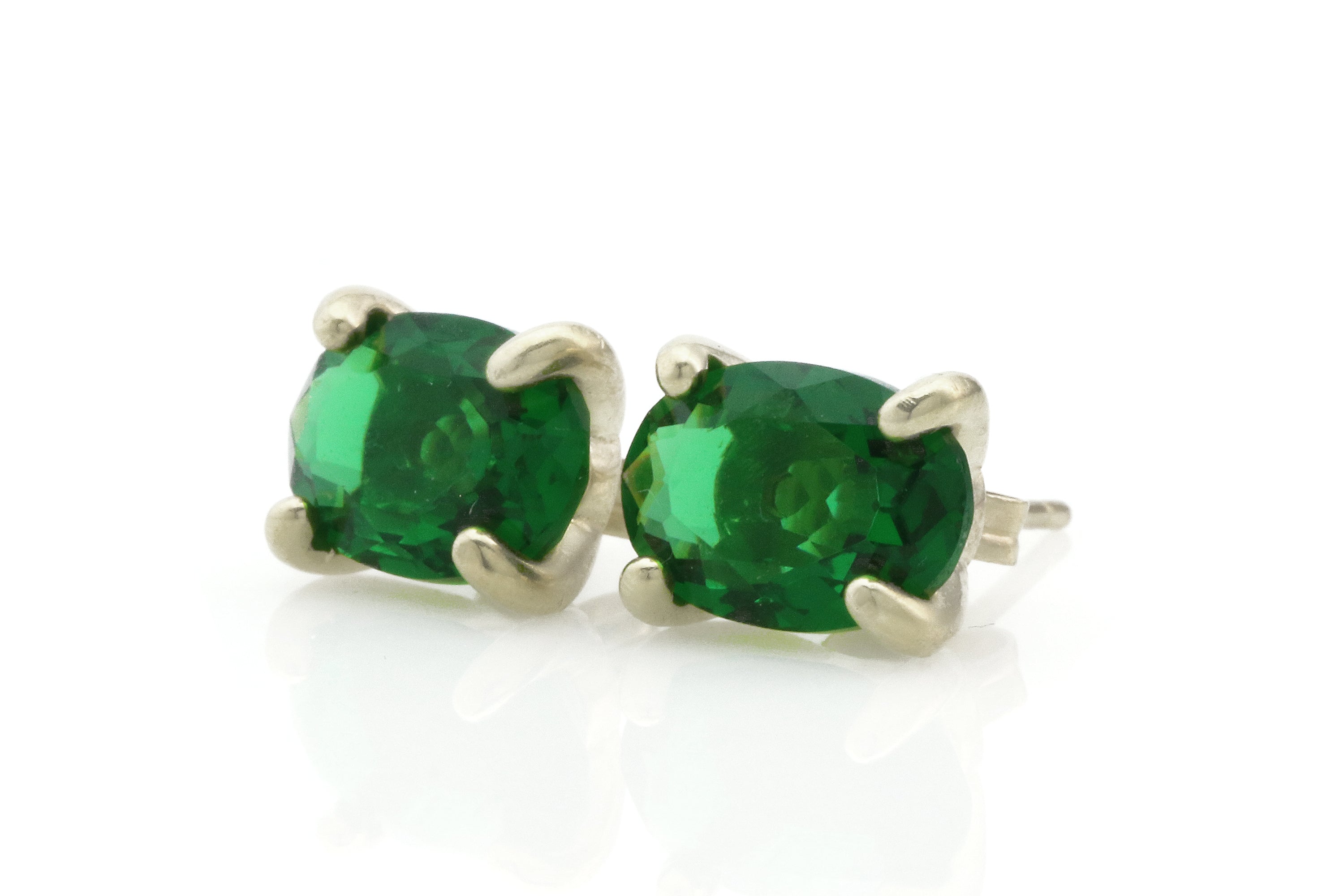 Stunning Oval Emerald Gold Filled Earrings Earrings Anemone Unique